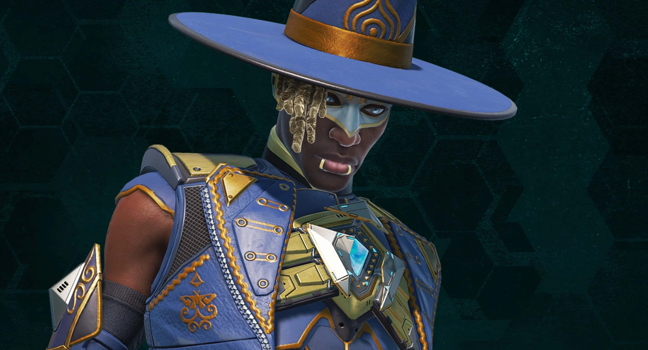 Apex Legends, Seer, blue and gold armor, Full HD Desktop Wallpaper