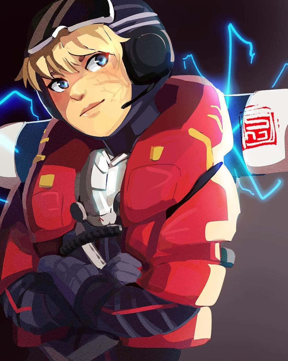 Apex Legends Wattson, red puffy jacket, red armor, SD Phone Wallpaper