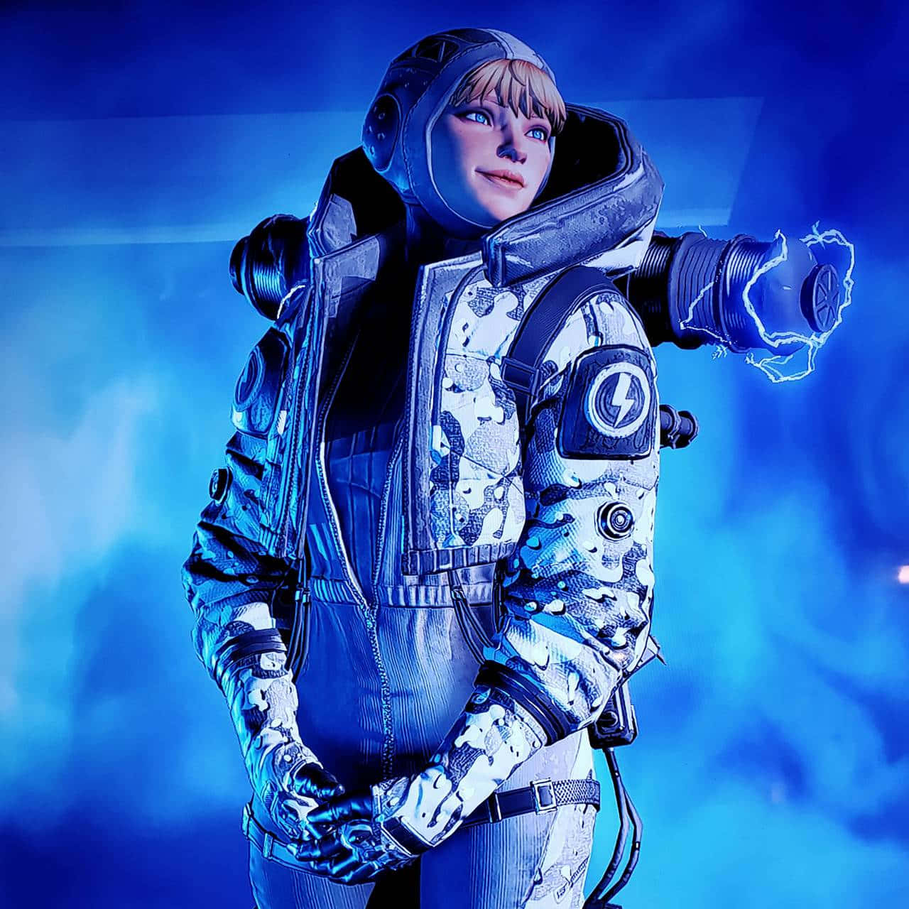 Apex Legends Wattson, astronaut suit, blue and white armored suit, HD Desktop Wallpaper