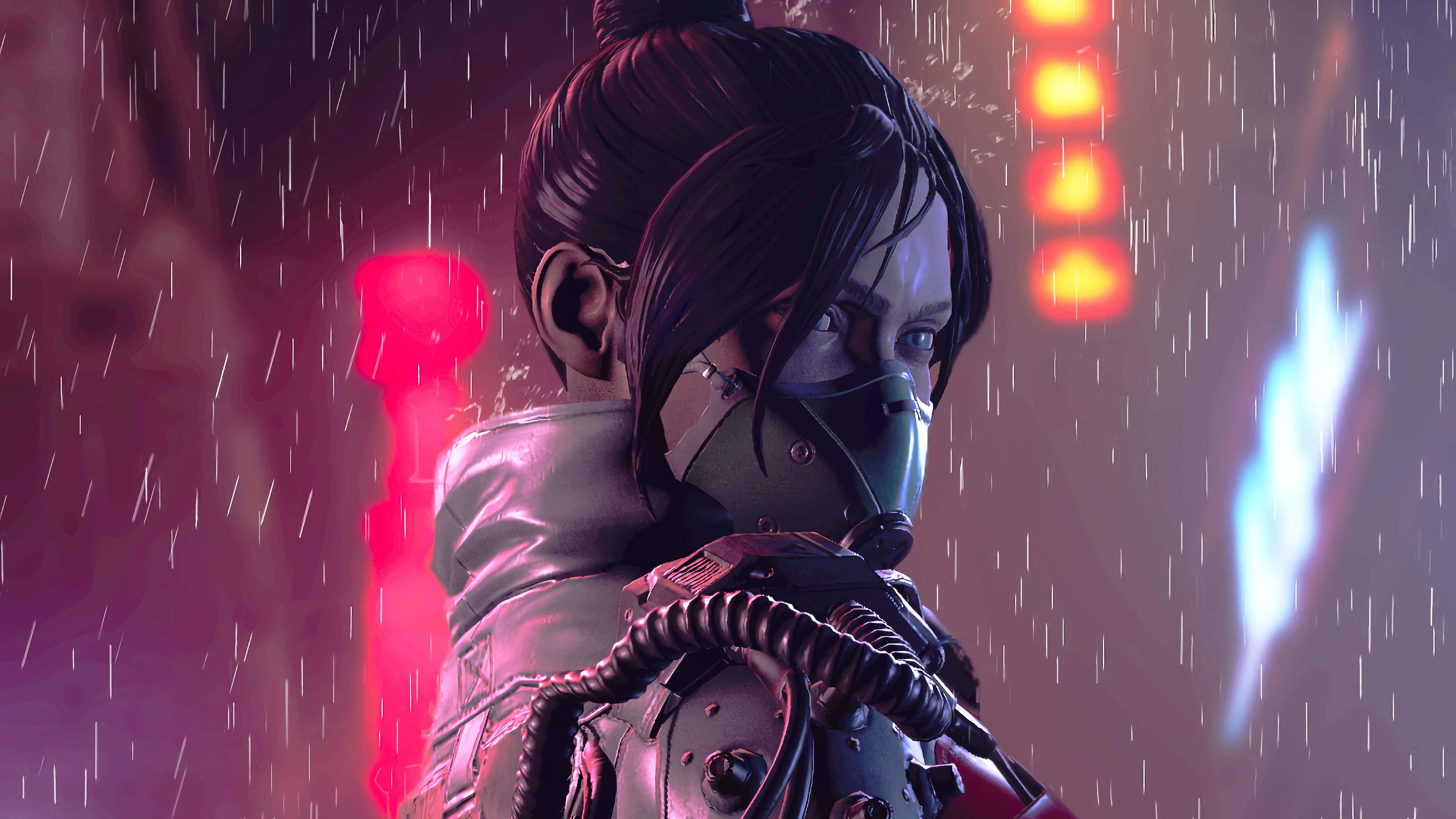 Apex Legends Wraith, futuristic gear, neon lights, 4K Desktop Wallpaper