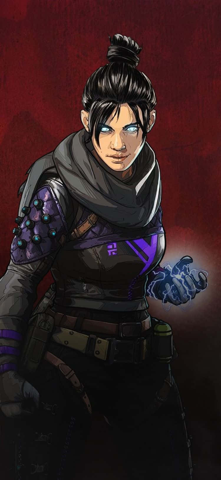 Apex Legends Wraith, glowing blue eyes, purple energy, HD Phone Wallpaper