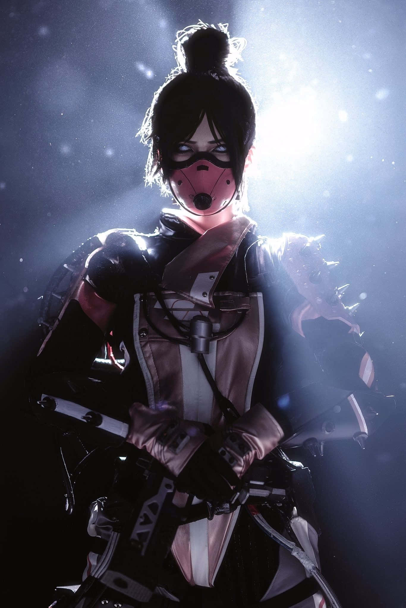 Apex Wraith, pink mask, tactical outfit, Full HD Phone Wallpaper