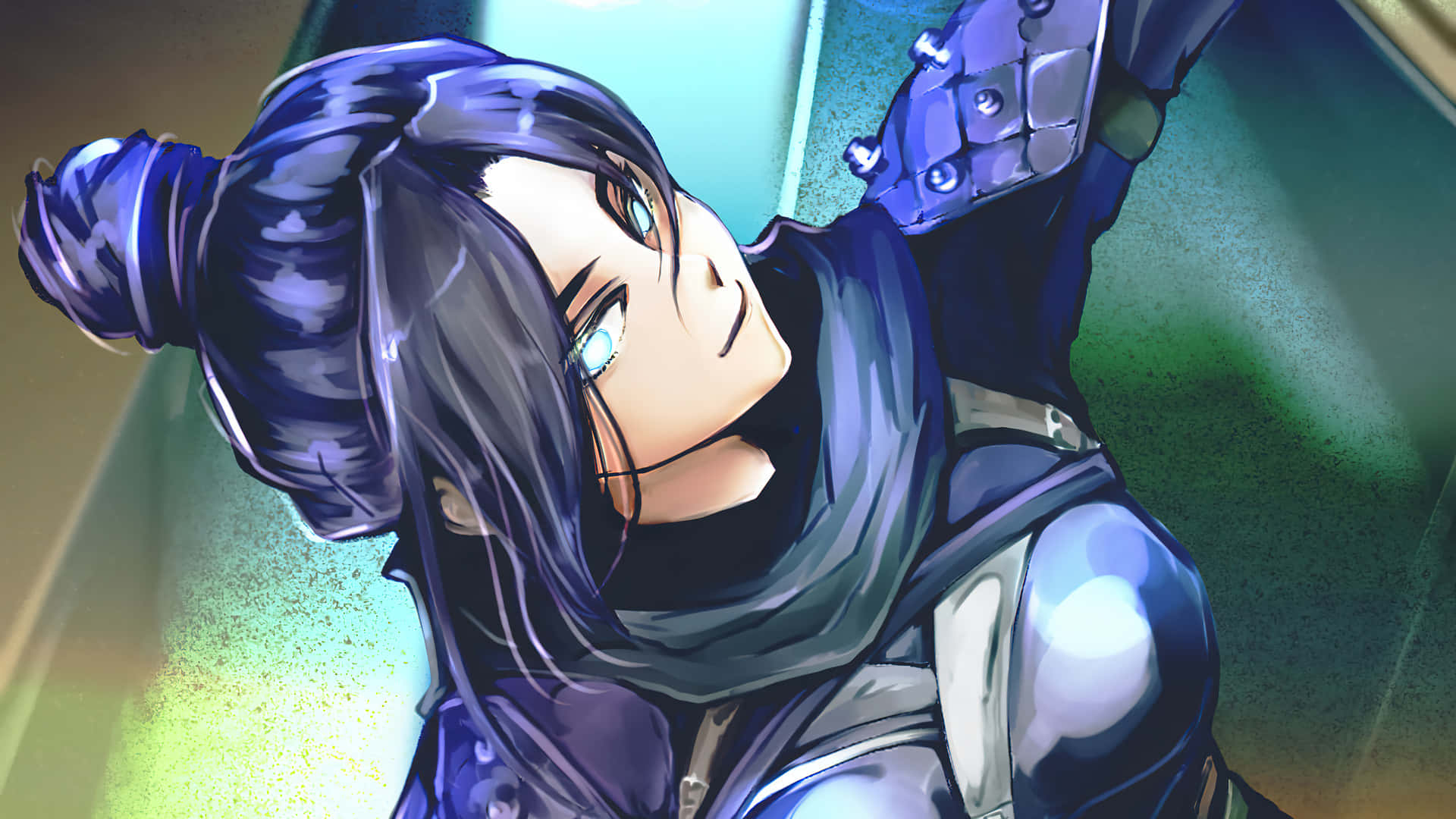 Apex Wraith, anime girl, dark hair, Full HD Desktop Wallpaper