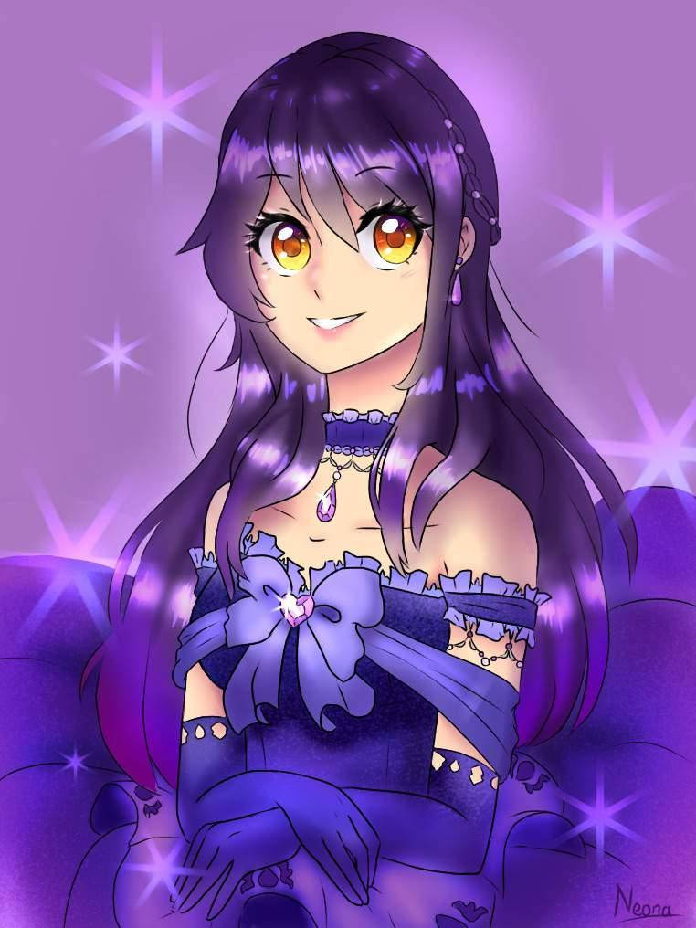Aphmau, pretty purple dress, long purple hair, SD Phone Wallpaper