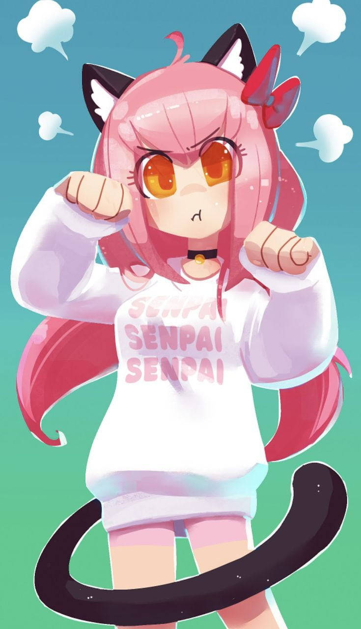 Aphmau, pink-haired anime girl, cat ears, HD Phone Wallpaper