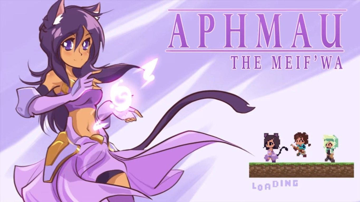 Aphmau, purple-haired catgirl, flowing gown, HD Desktop Wallpaper
