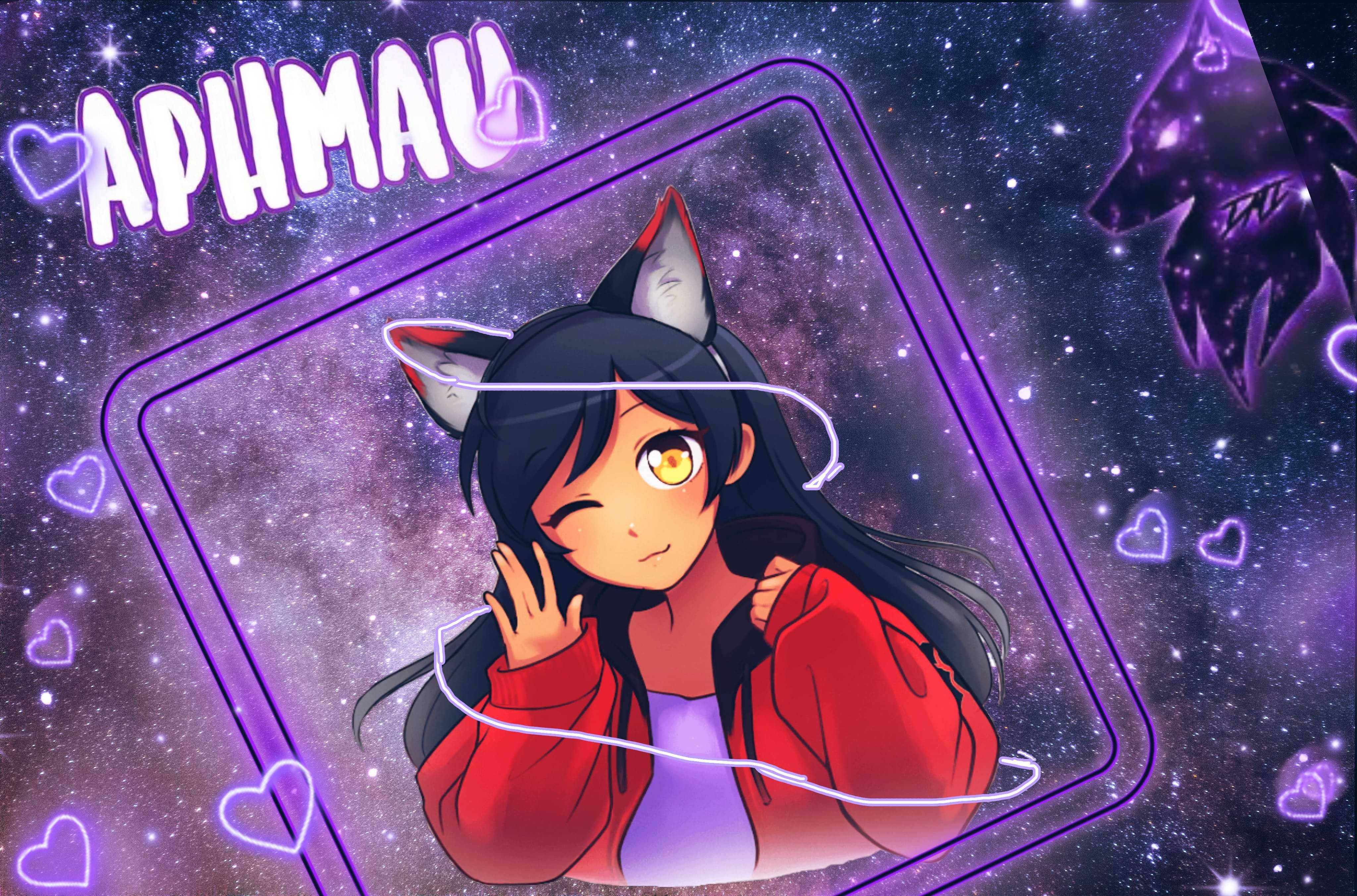 Aphmau, red jacket, cat ears, 4K Desktop Wallpaper