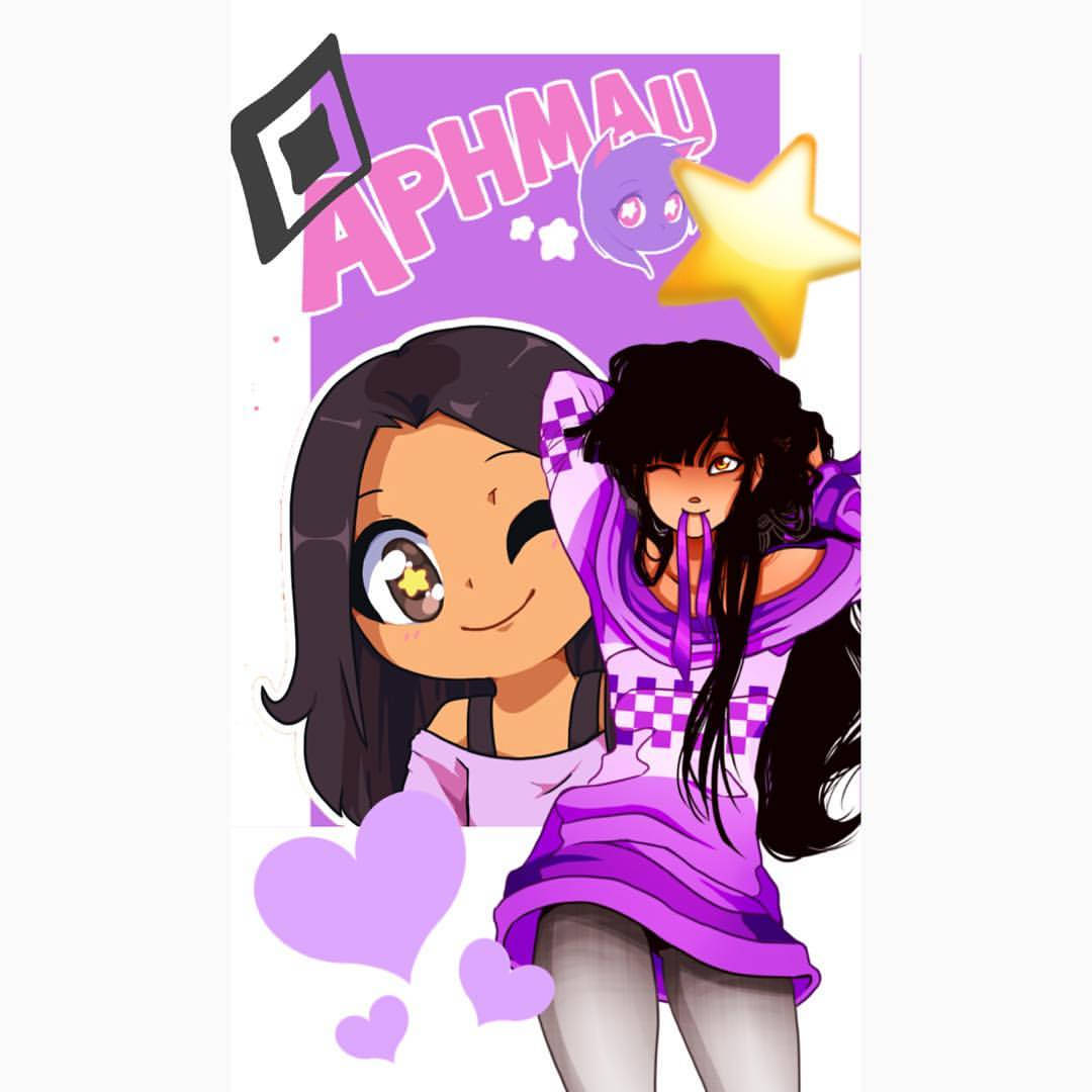 Aphmau, purple outfits, vibrant purple background, SD Desktop Wallpaper