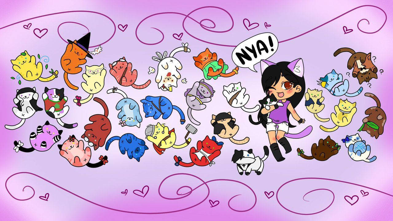 Aphmau, cat-eared hat, kitten, HD Desktop Wallpaper