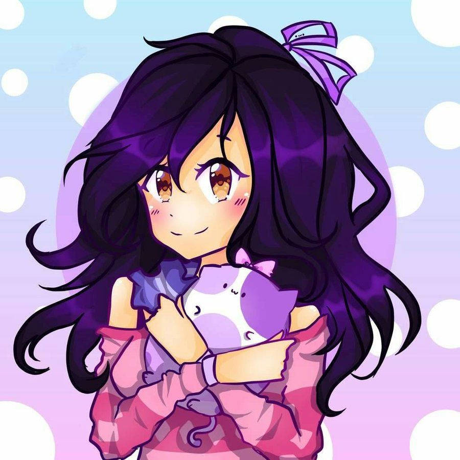 Aphmau, anime girl, purple hair, SD Desktop Wallpaper