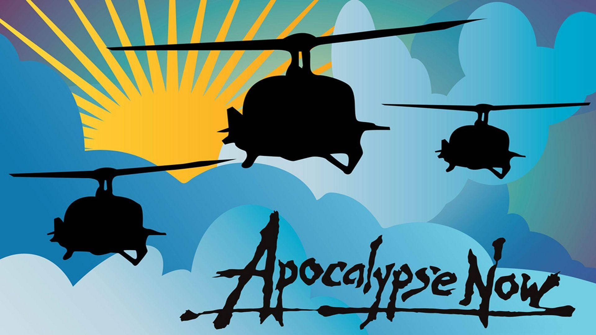 Apocalypse Now, helicopter silhouettes, sunburst, Full HD Desktop Wallpaper
