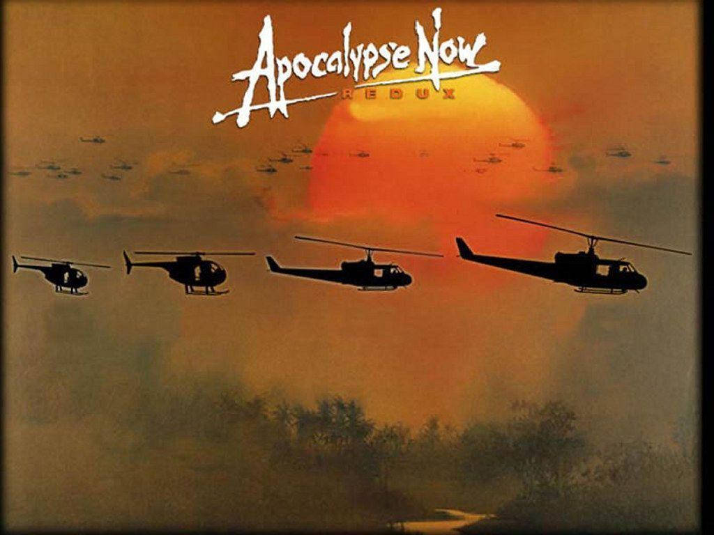 Apocalypse Now, helicopters, fiery orange sun, SD Desktop Wallpaper