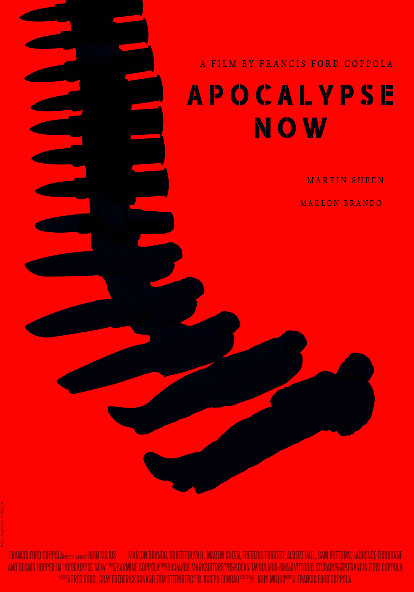 Apocalypse Now, red movie poster, black silhouettes of soldiers, Full HD Phone Wallpaper