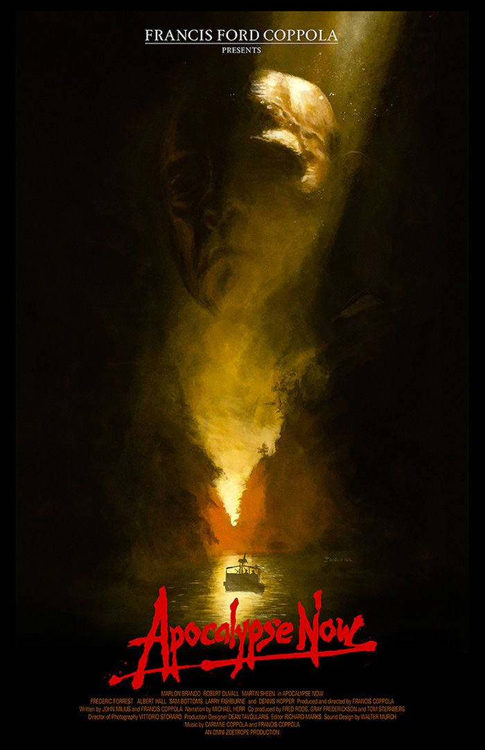 Apocalypse Now, glowing orange river canyon, giant shadowed face, SD Phone Wallpaper