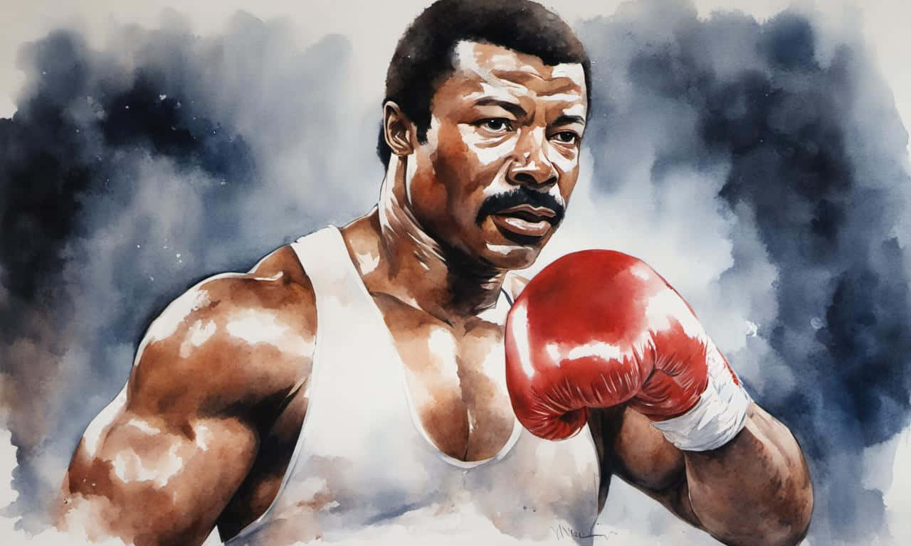 Apollo Creed, watercolor portrait, white tank top, HD Desktop Wallpaper