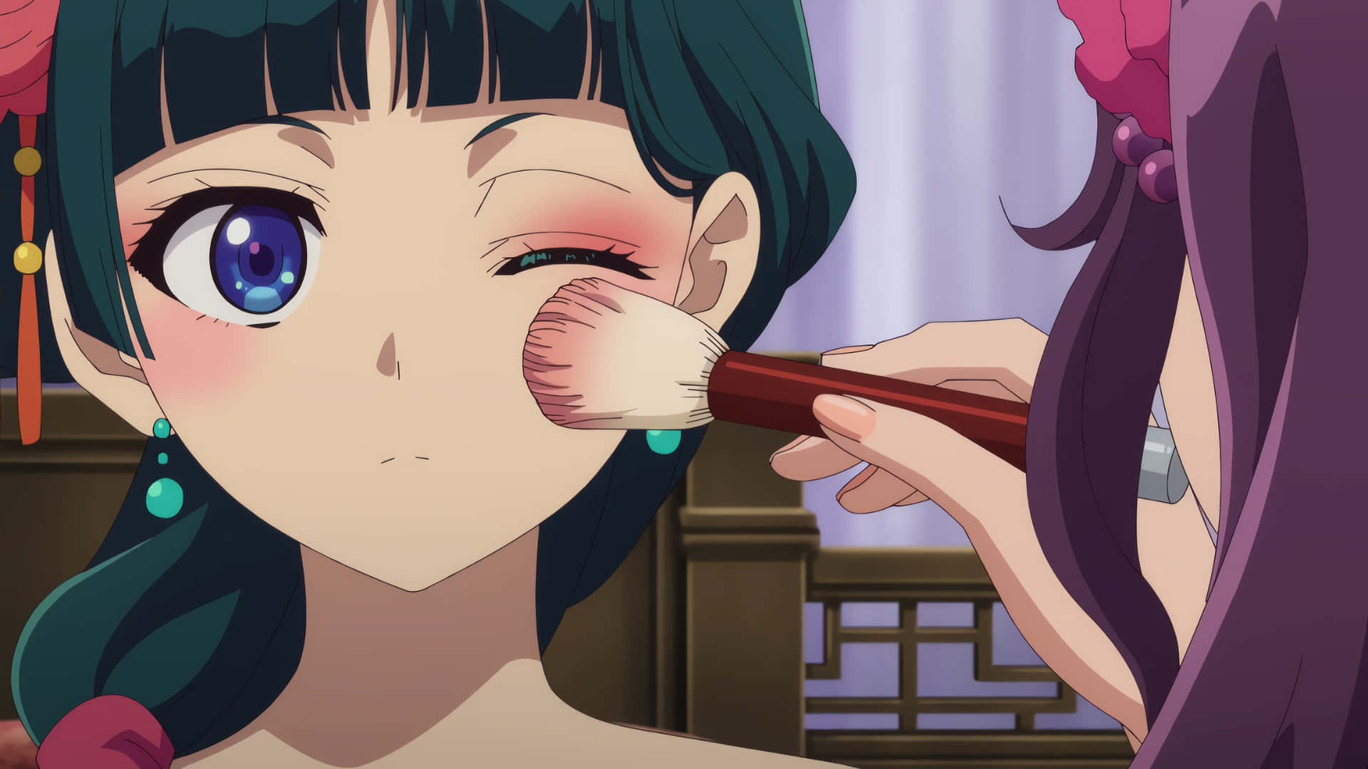 Apothecary Diaries, teal hair, blue eyes, Full HD Desktop Wallpaper