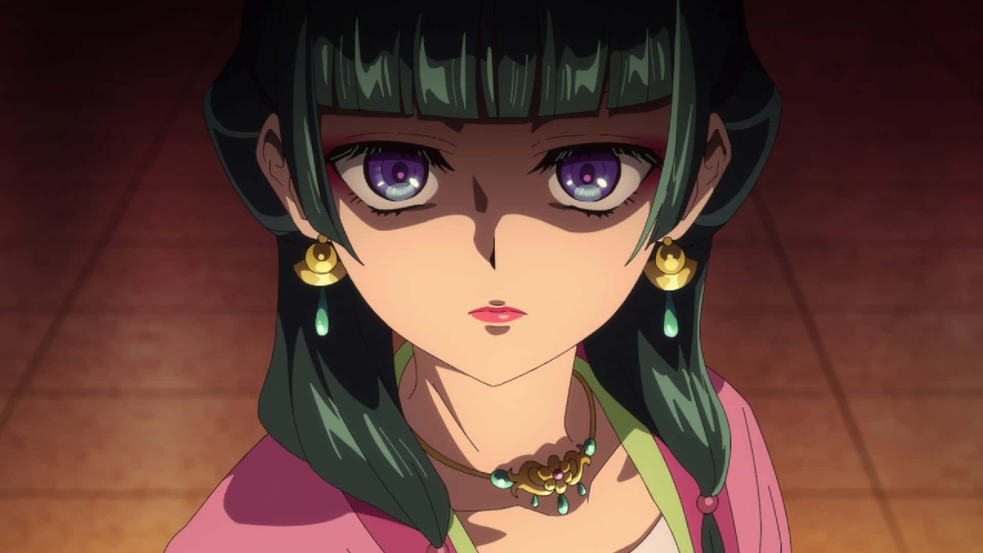 Apothecary Diaries, dark green hair, purple eyes, Full HD Desktop Wallpaper
