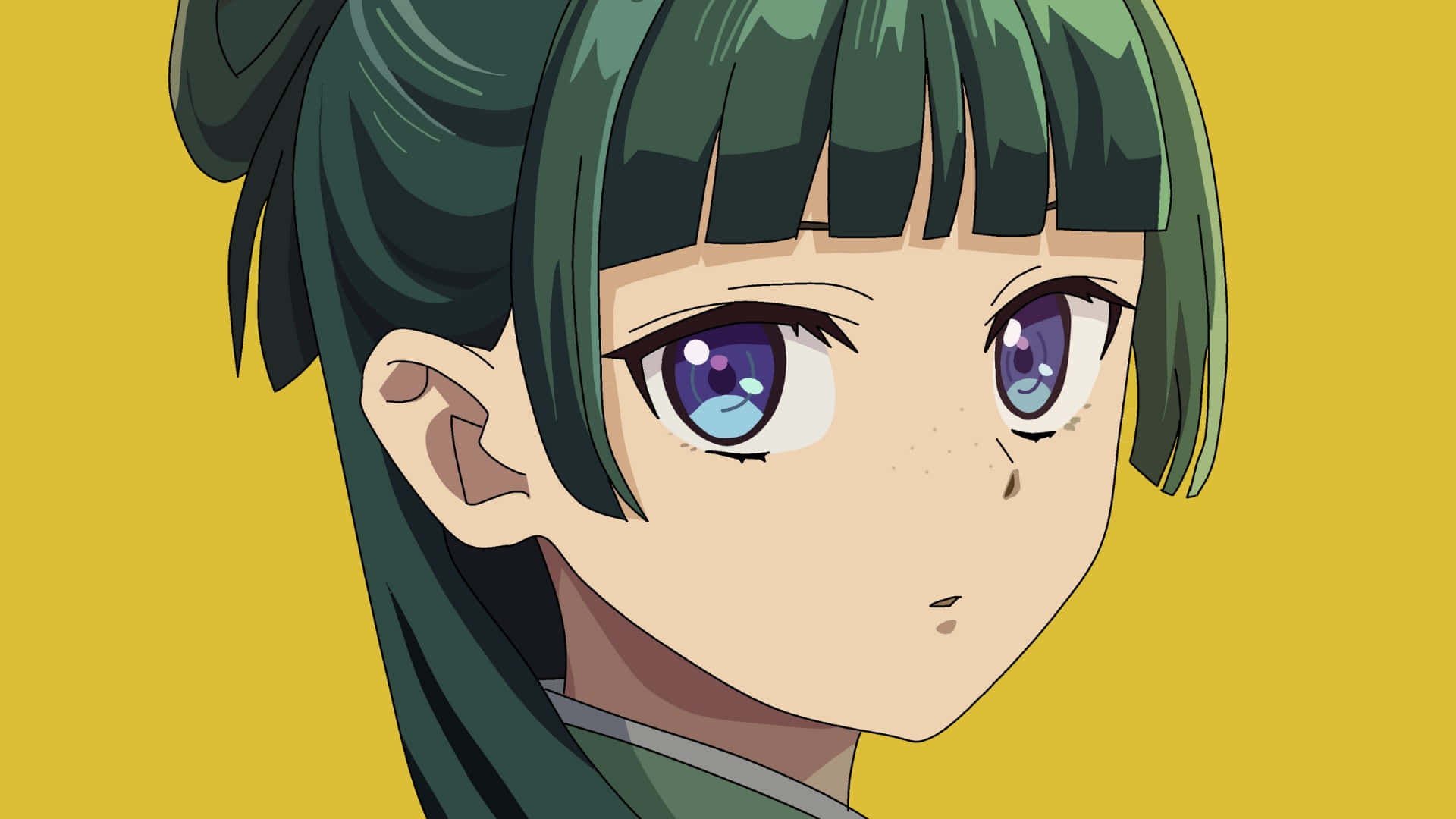 Apothecary Diaries, green hair, purple eyes, Full HD Desktop Wallpaper