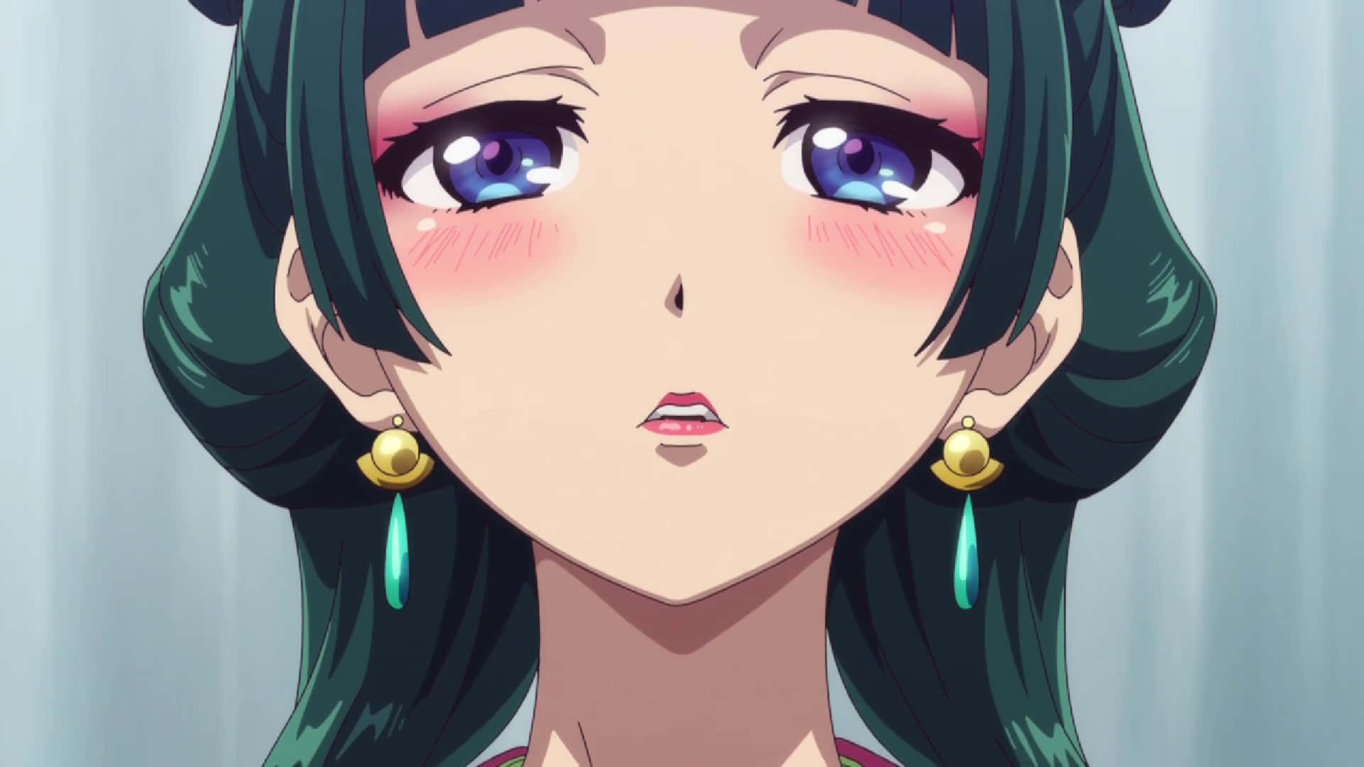 Apothecary Diaries, teal hair, purple eyes, Full HD Desktop Wallpaper