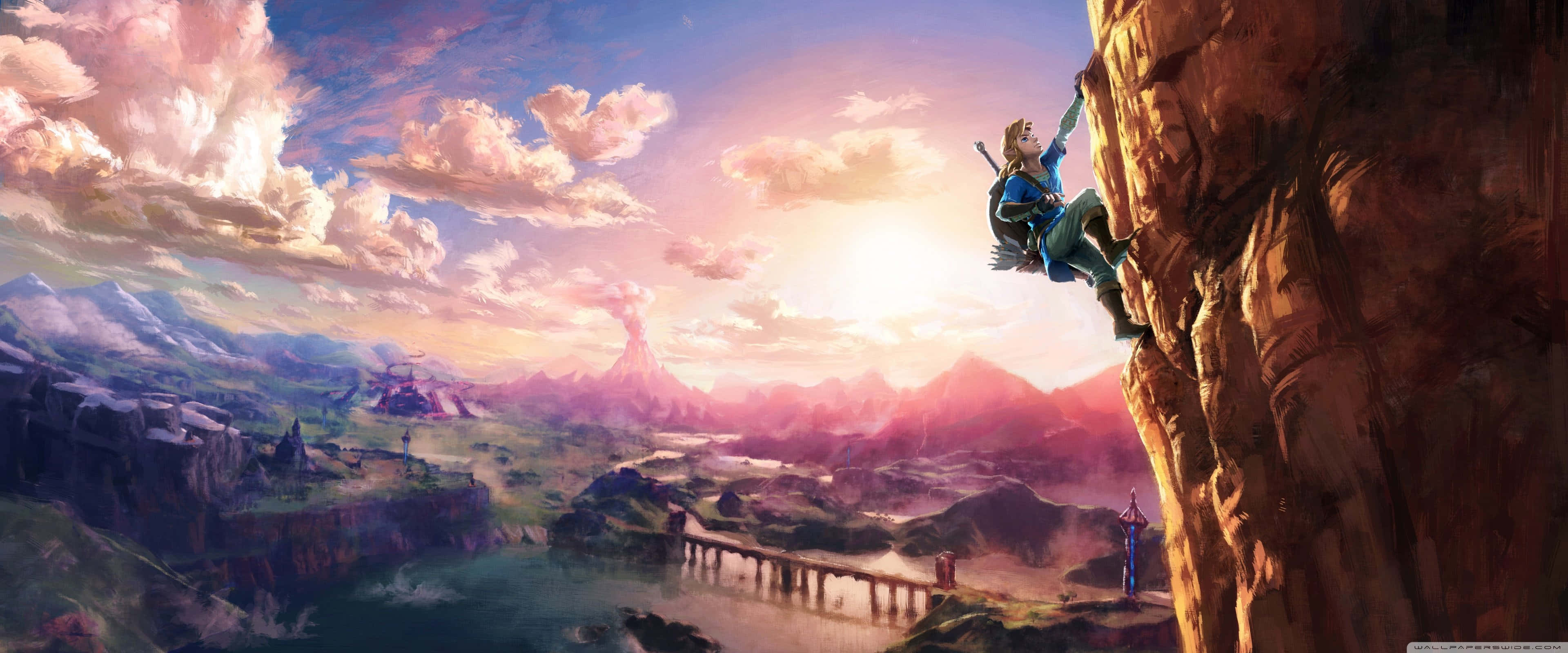 Apple 3840x1600, sunset, fantasy valley, 4K Desktop Wallpaper
