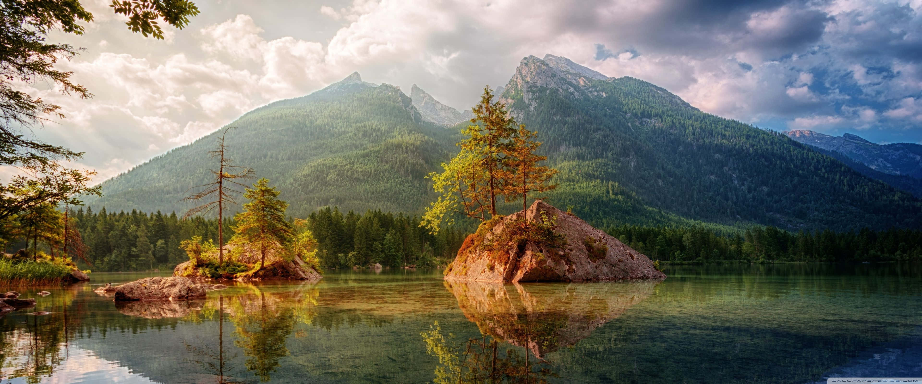 Apple, 3840x1600, mountain lake, 4K Desktop Wallpaper