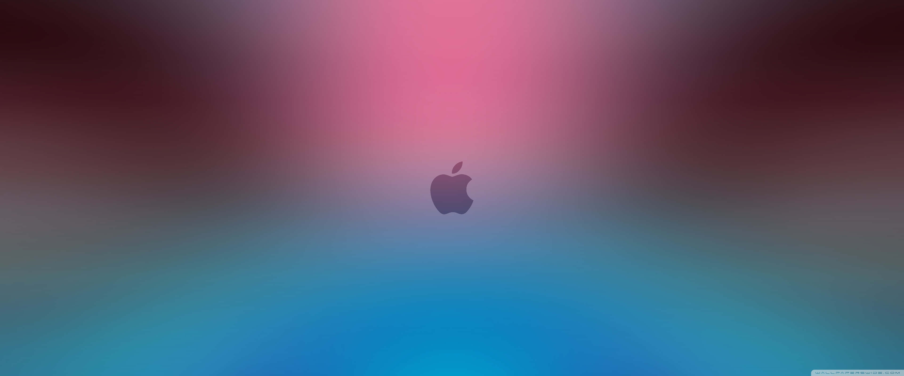Apple logo, pink and blue hues, gradient background, 4K Desktop Wallpaper