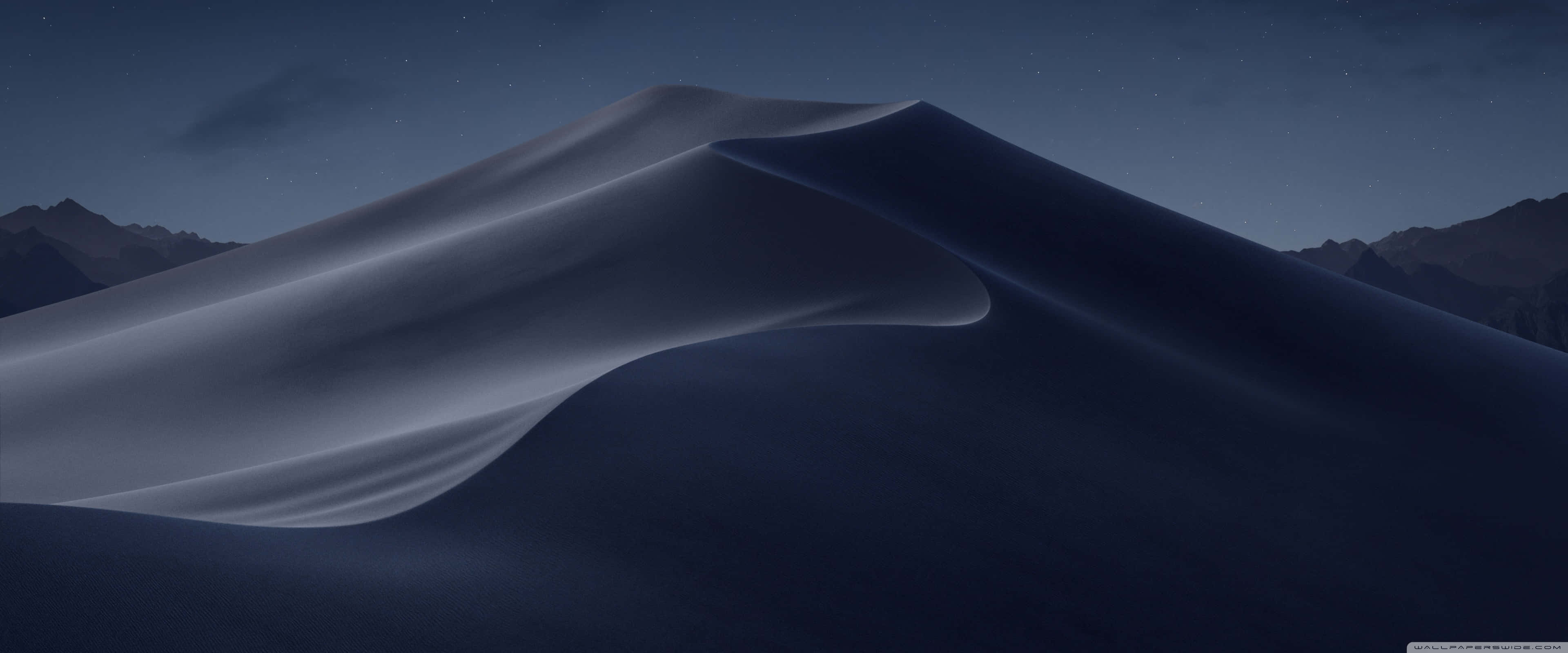 Apple 3840x1600, starry night sky, desert dune, 4K Desktop Wallpaper