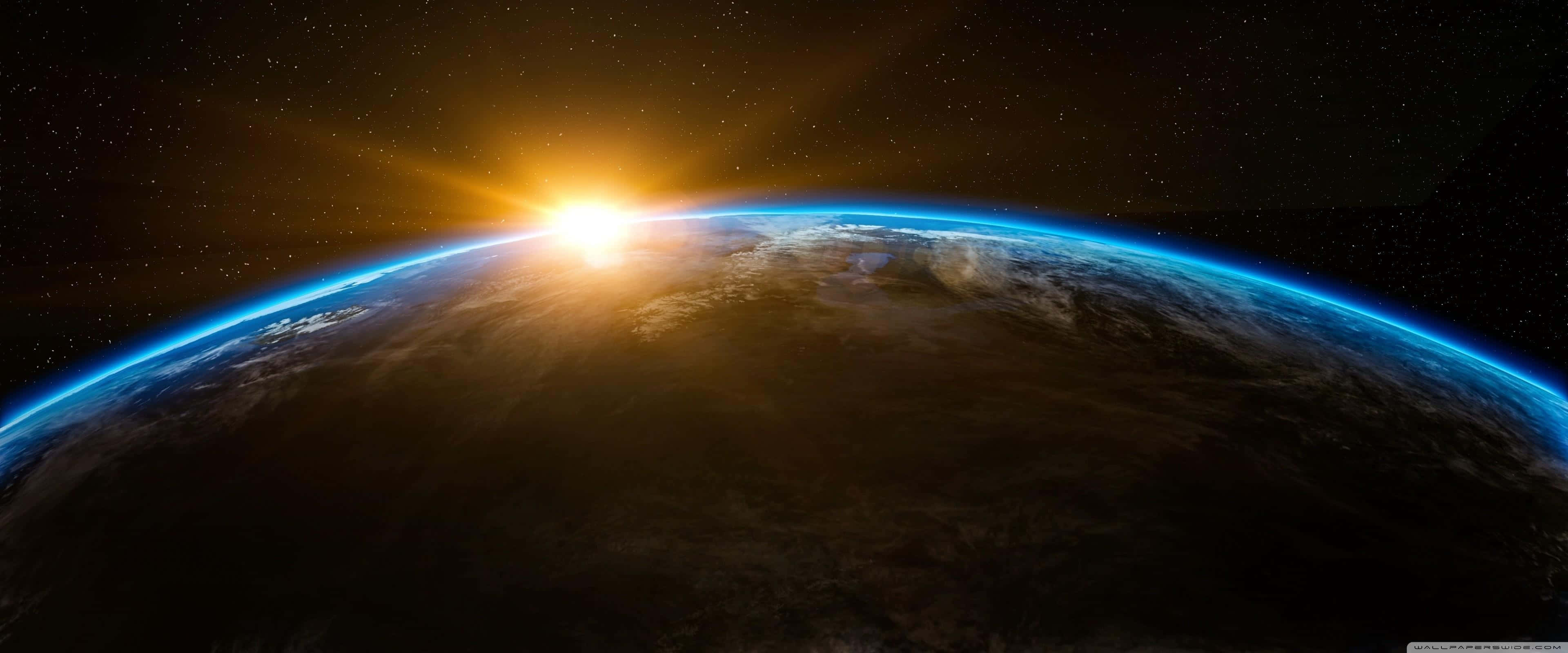 Apple 3840x1600, Shiny Silver Apple, Earth, 4K Desktop Wallpaper
