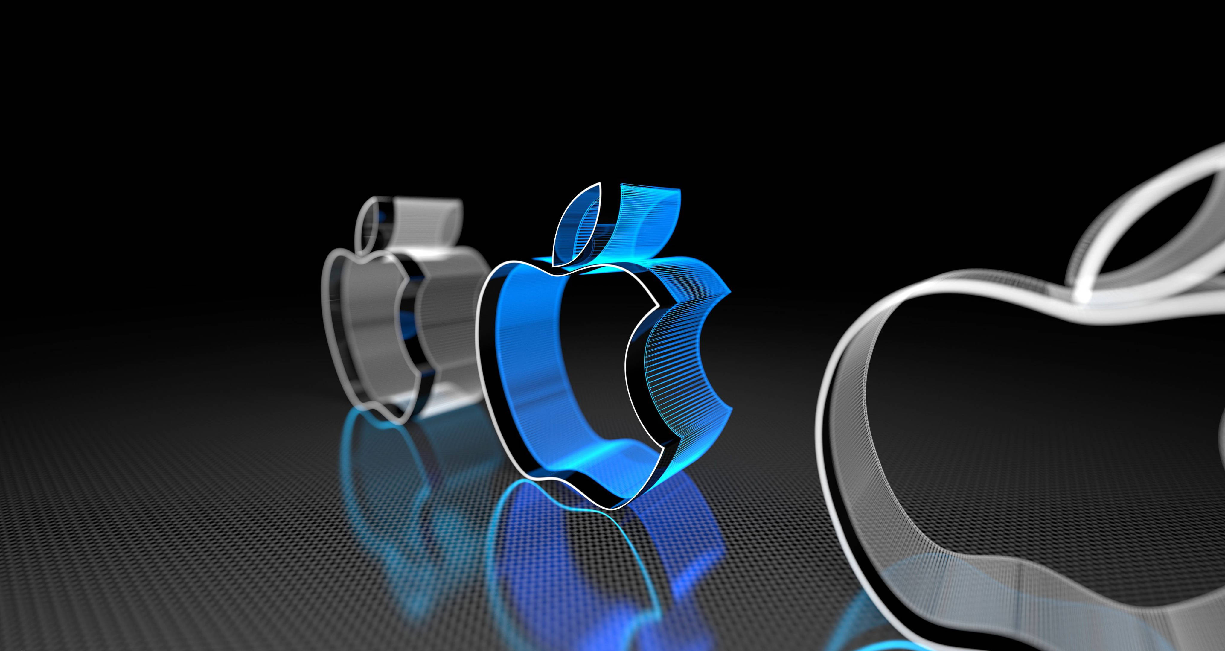Apple 4K Ultra HD, 3D Logo, silver, 4K Desktop Wallpaper
