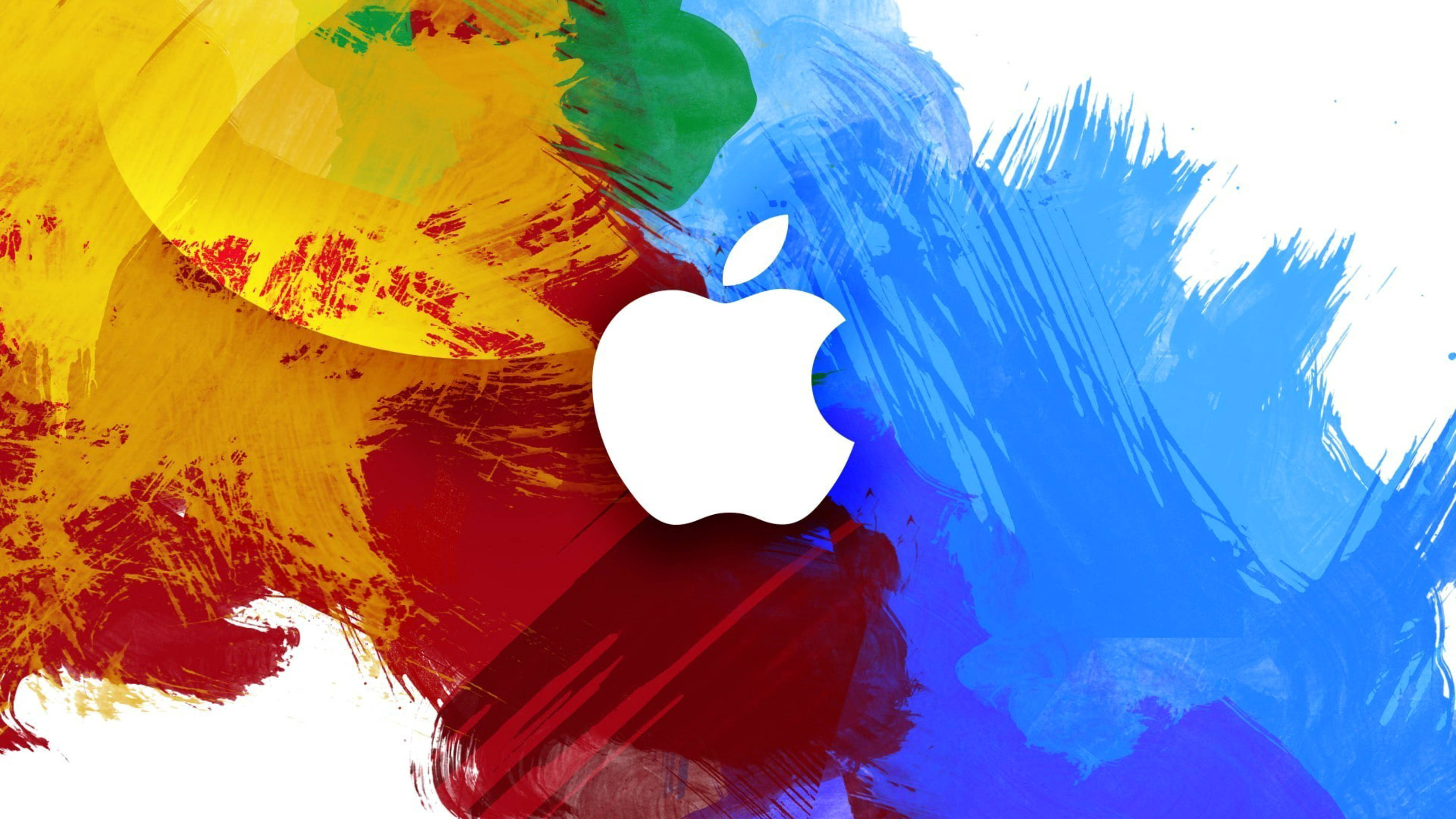 Apple, 4K Ultra HD, white Apple logo, 4K Desktop Wallpaper