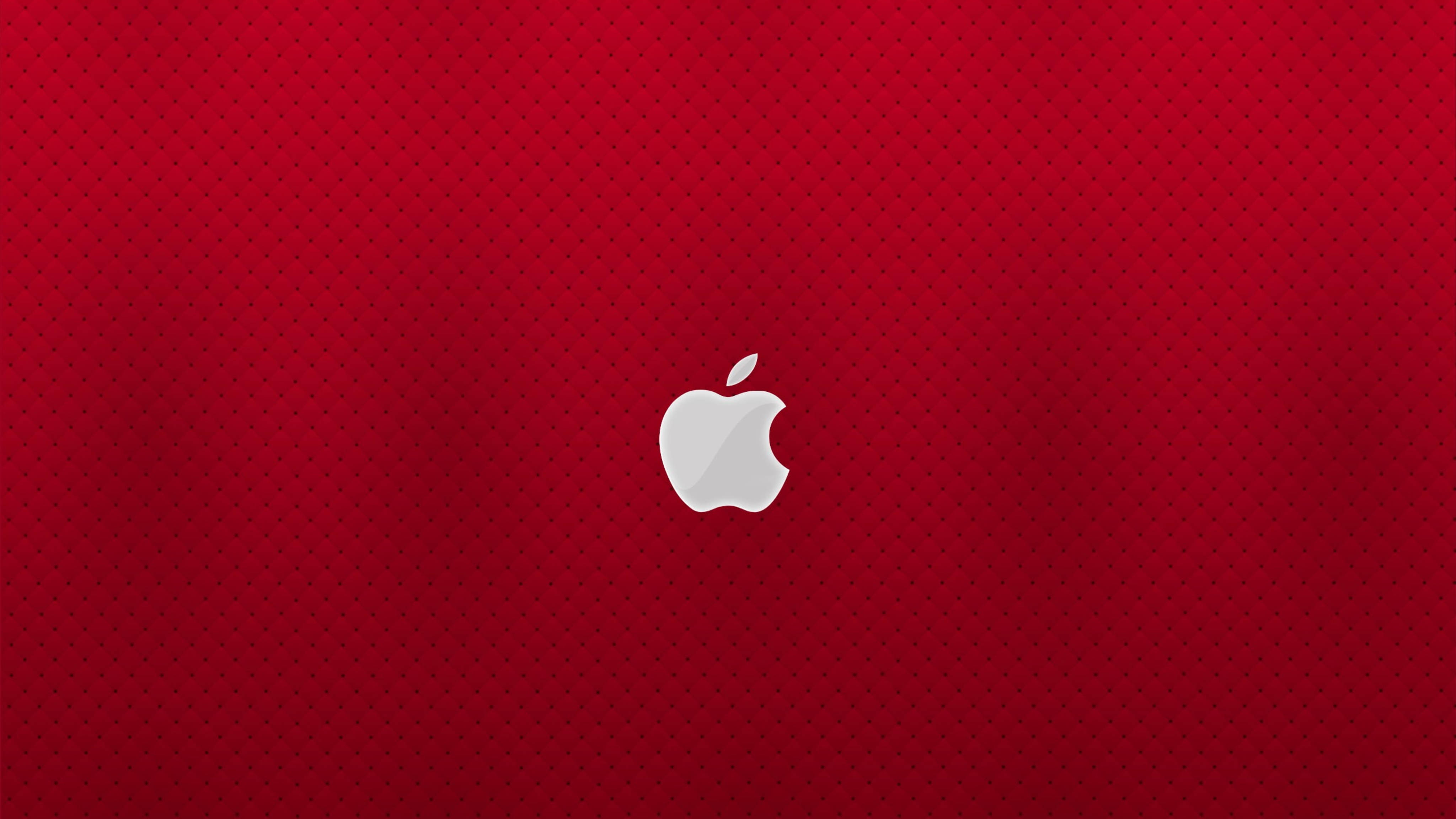Apple 4K Ultra HD, silver Apple logo, rich red background, 4K Desktop Wallpaper
