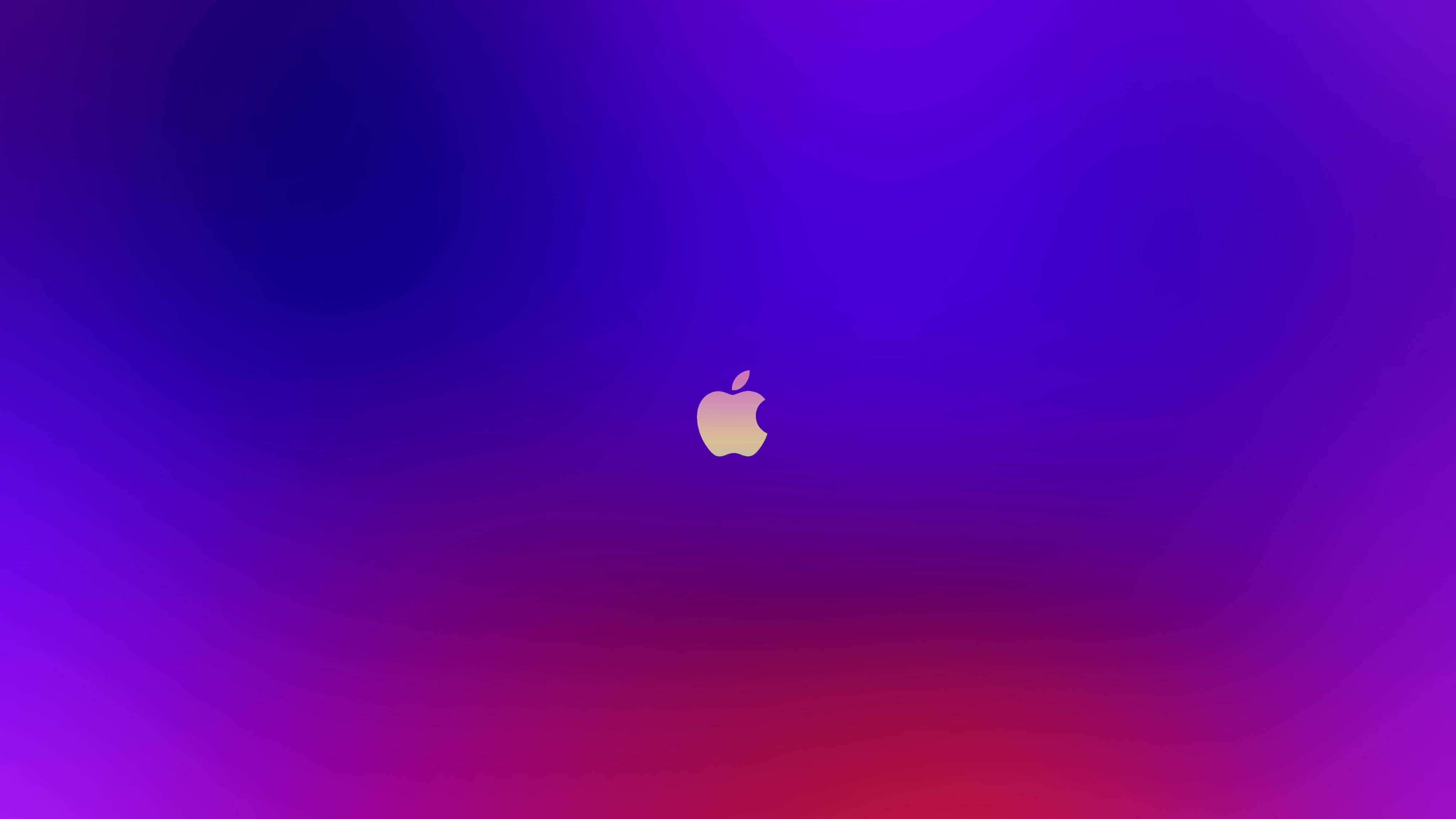 Apple logo, gradient purple and pink, glowing, 4K Desktop Wallpaper