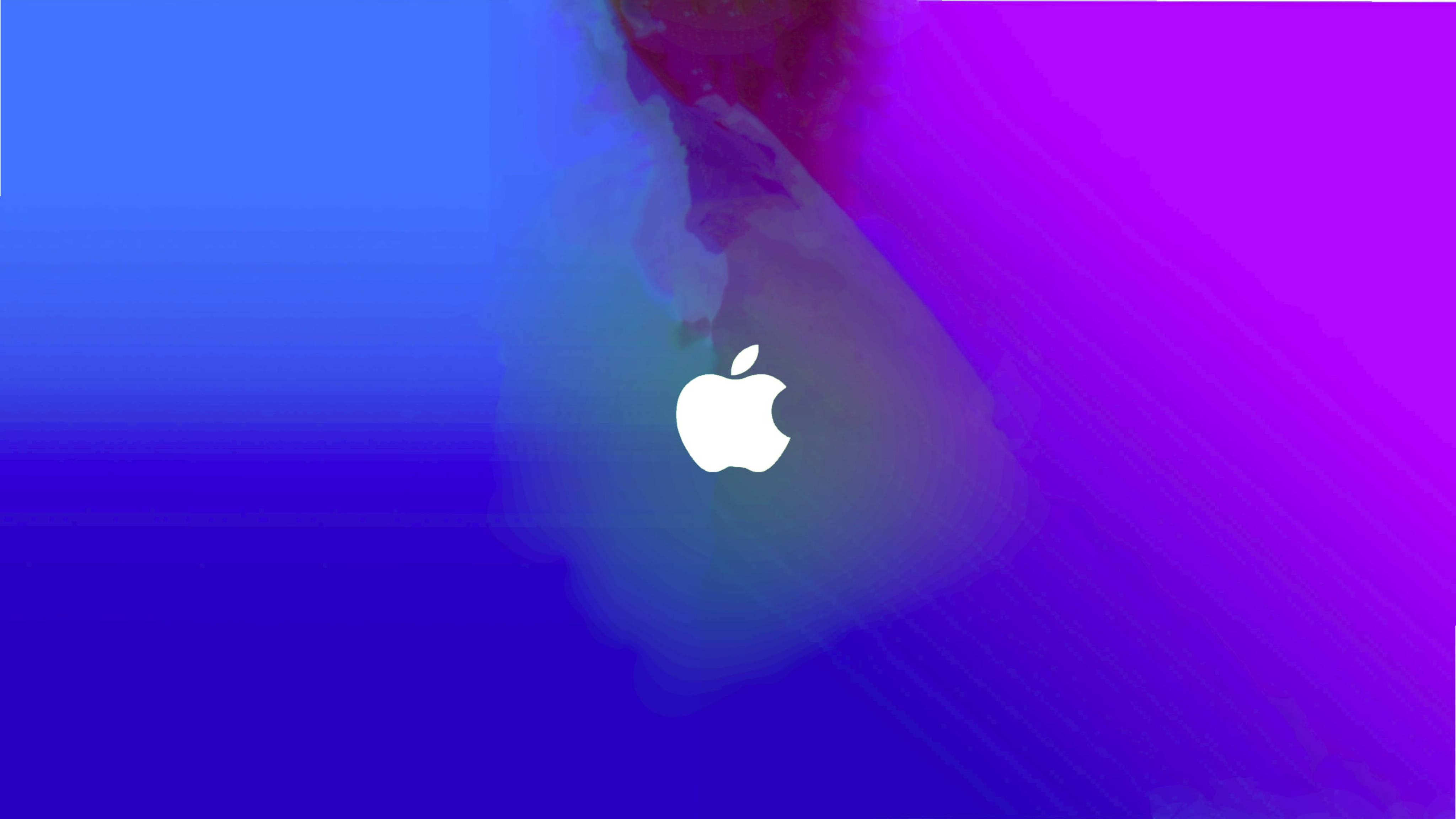 Apple 4K Ultra HD, white Apple logo, vibrant gradient of blue and purple, 4K Desktop Wallpaper