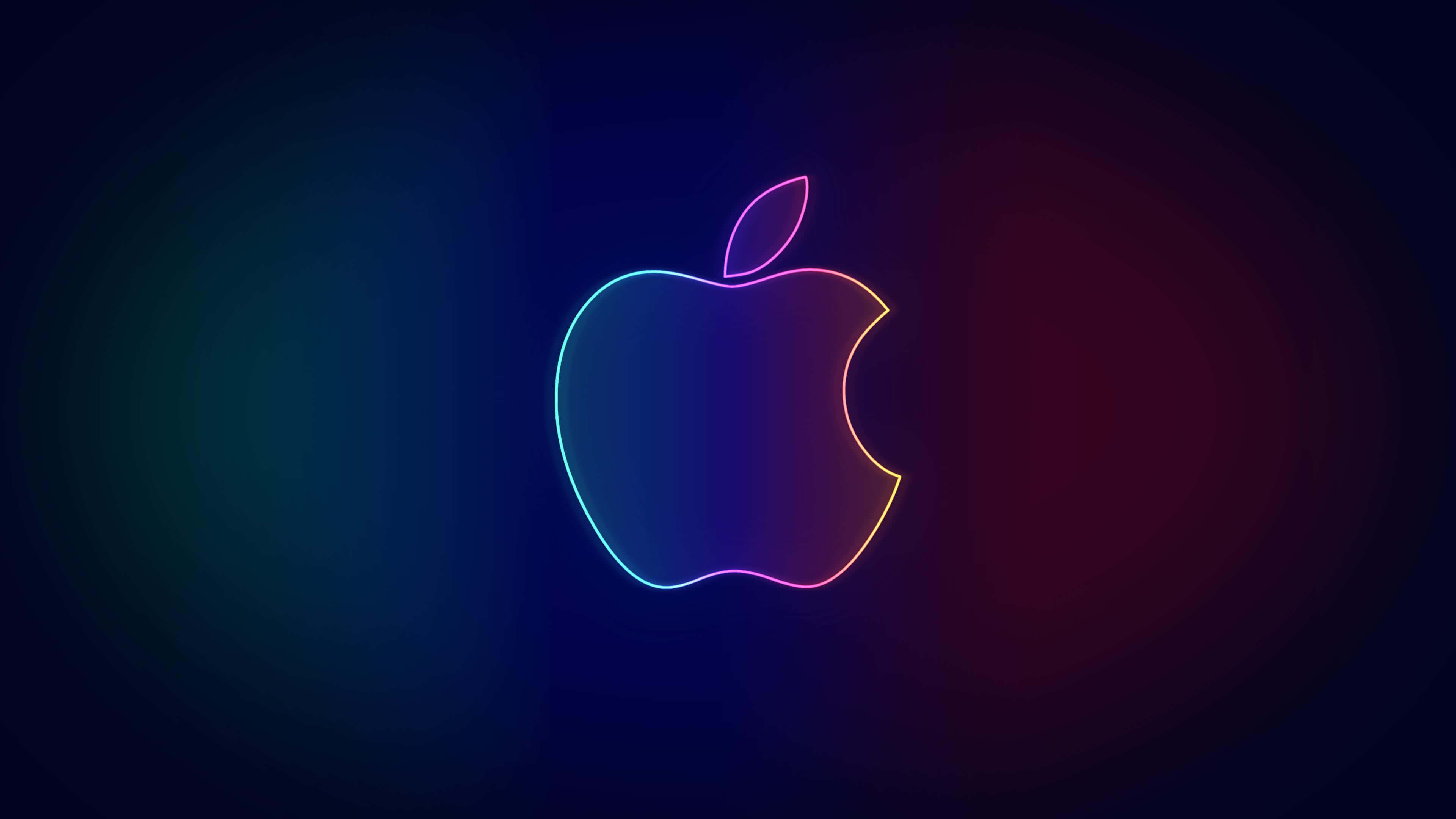 Apple, 4K, neon apple logo, 4K Desktop Wallpaper