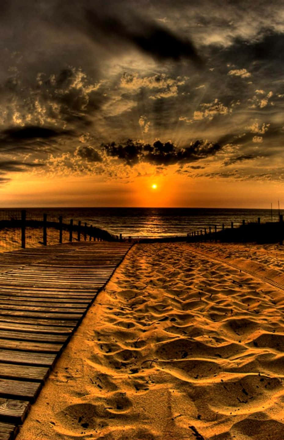sunset, beach, iPhone, HD Phone Wallpaper
