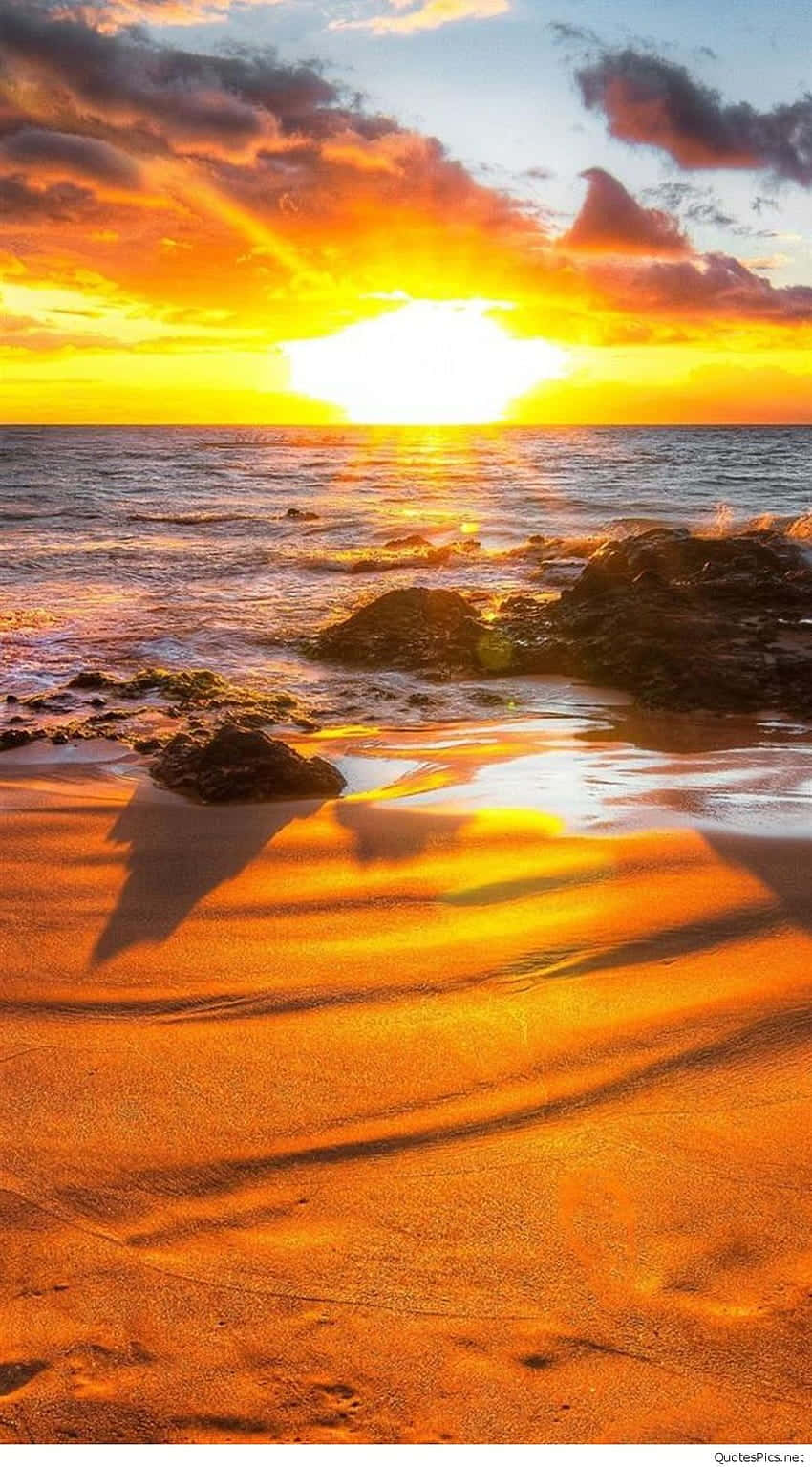 iPhone, sunset, ocean, HD Phone Wallpaper