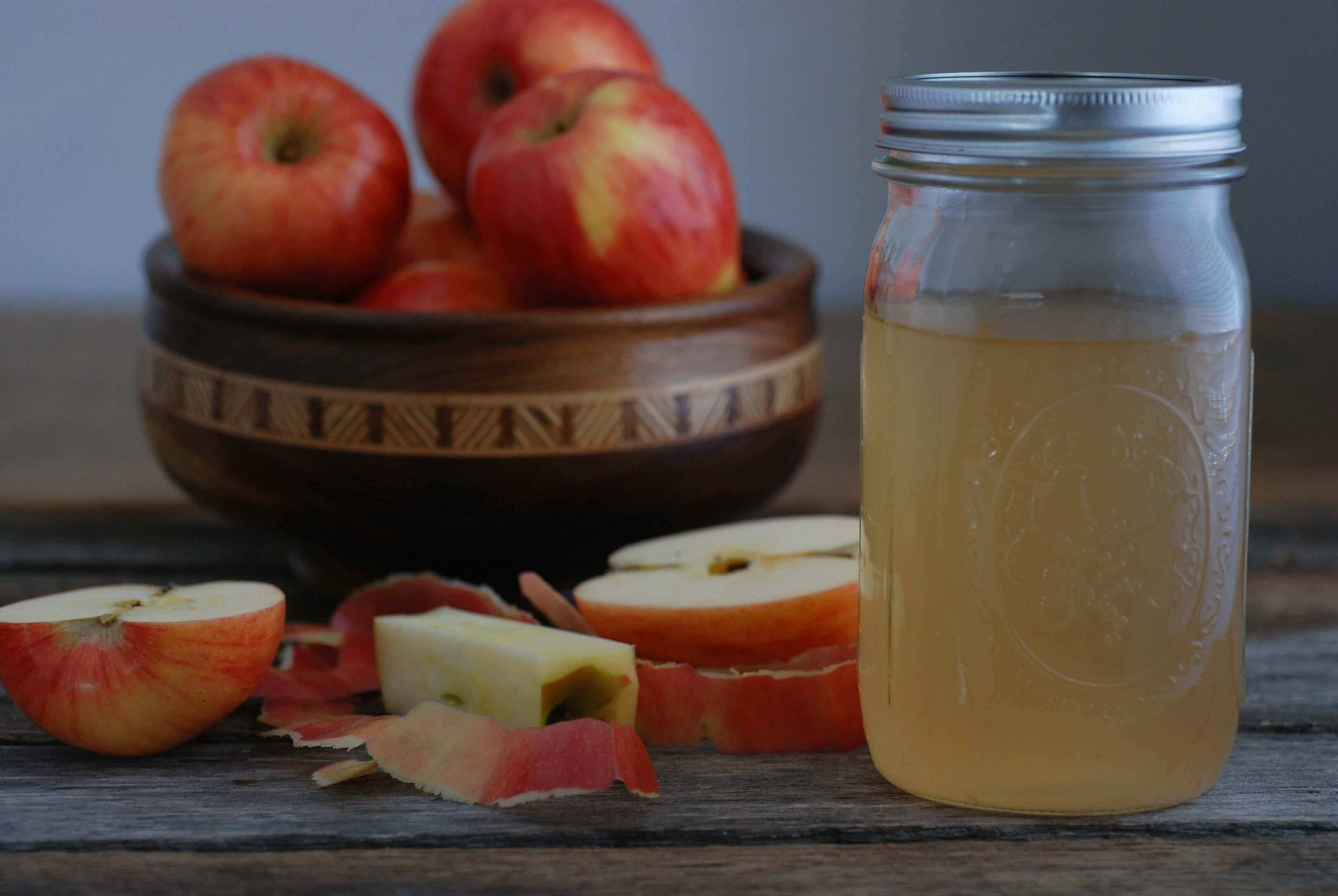 DIY apple cider vinegar, glass jar, red apples, 2K Desktop Wallpaper