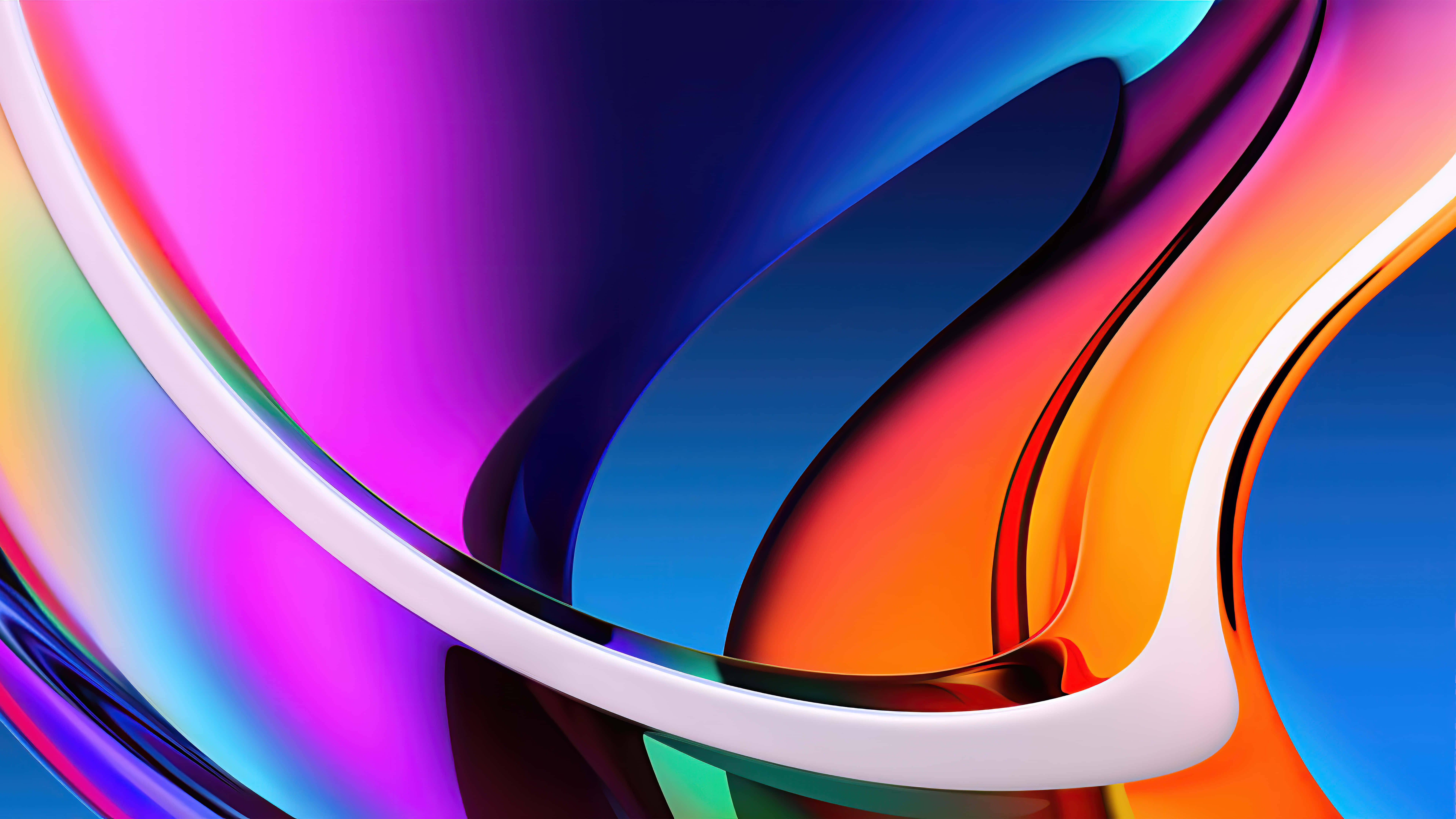 Apple desktop, 7680 x 4320, neon colors, 8K Desktop Wallpaper