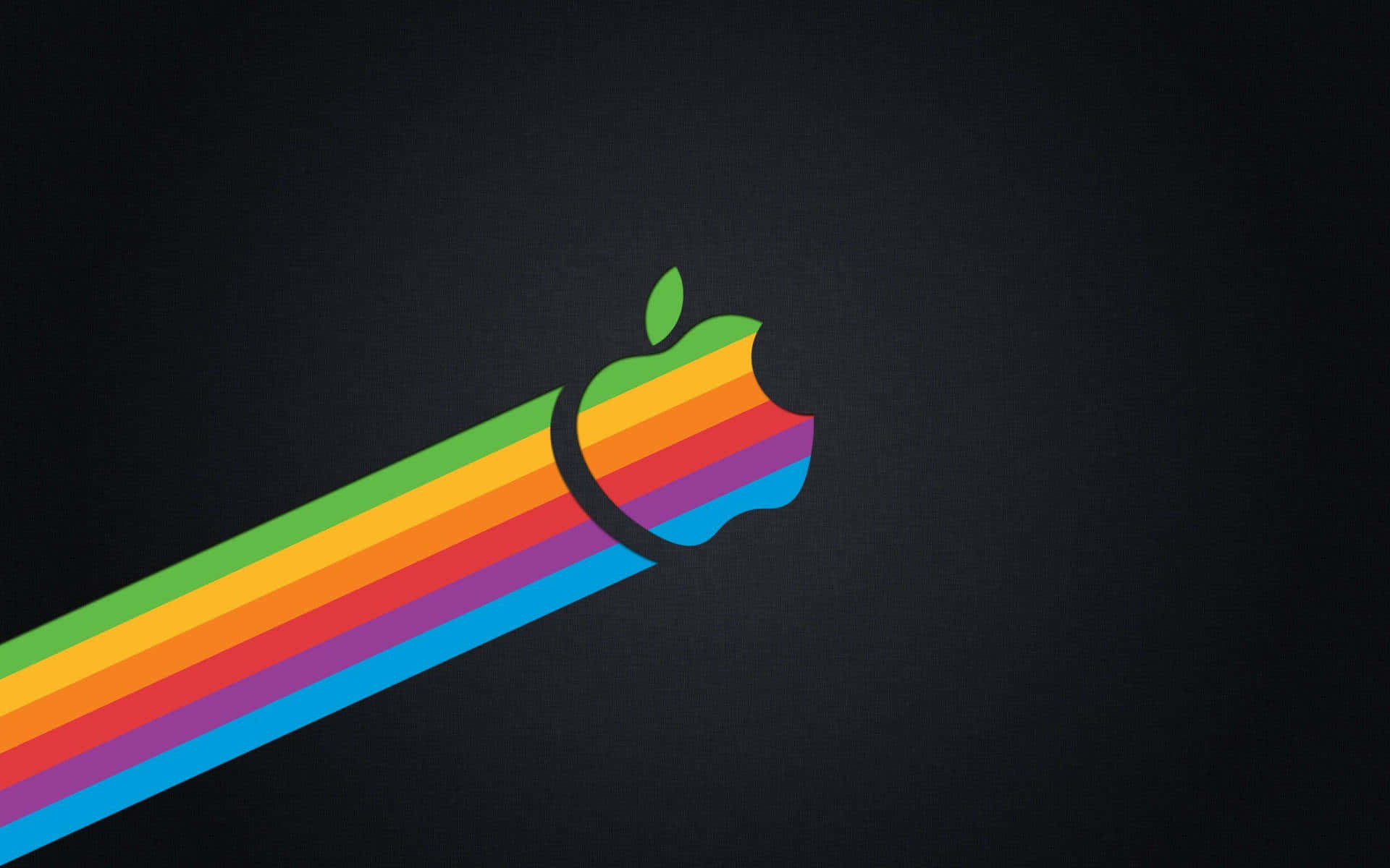 Apple desktop, rainbow-striped Apple logo, dark textured background, Full HD Desktop Wallpaper