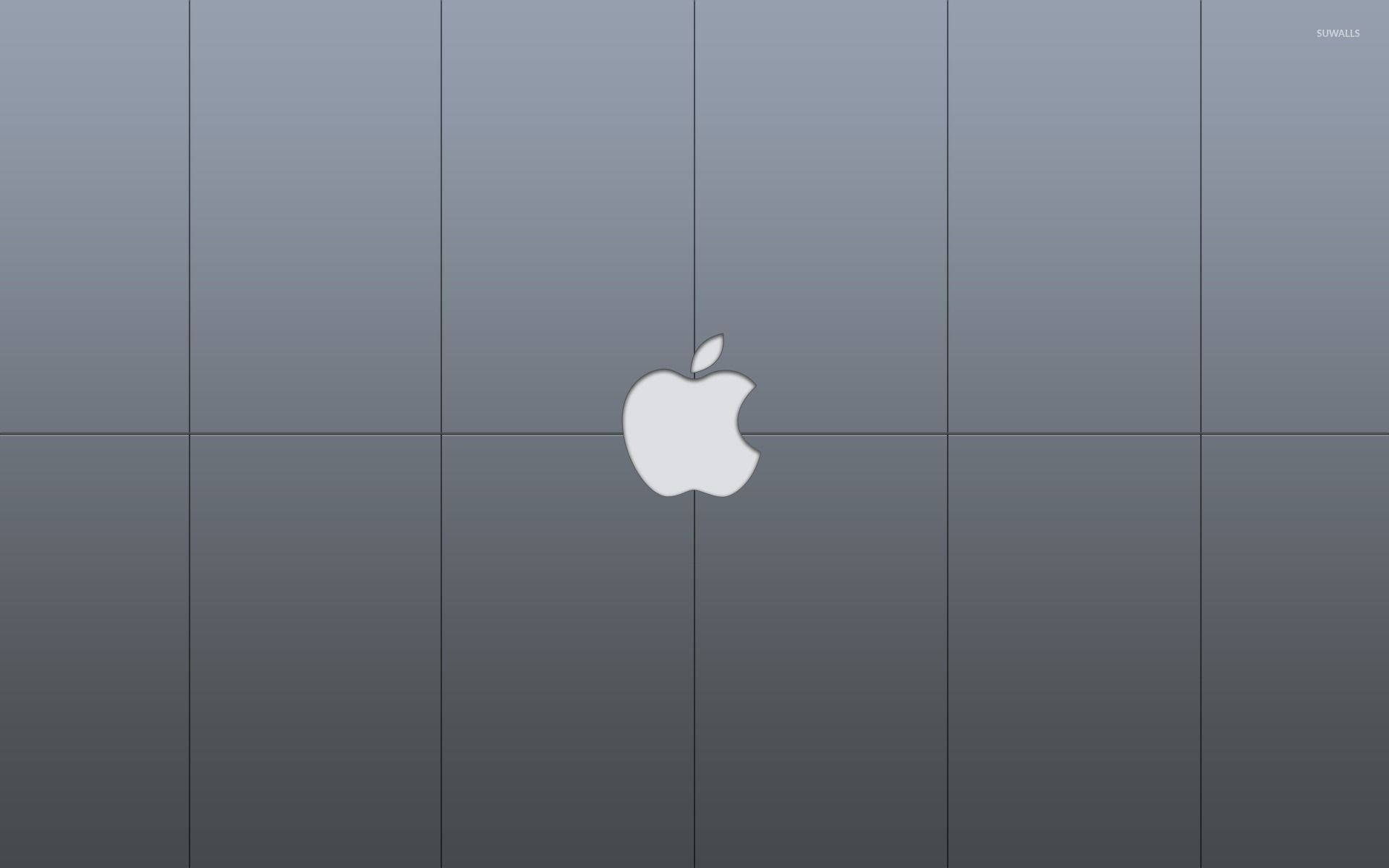light gray, bluish light gray, Apple logo, Full HD Desktop Wallpaper