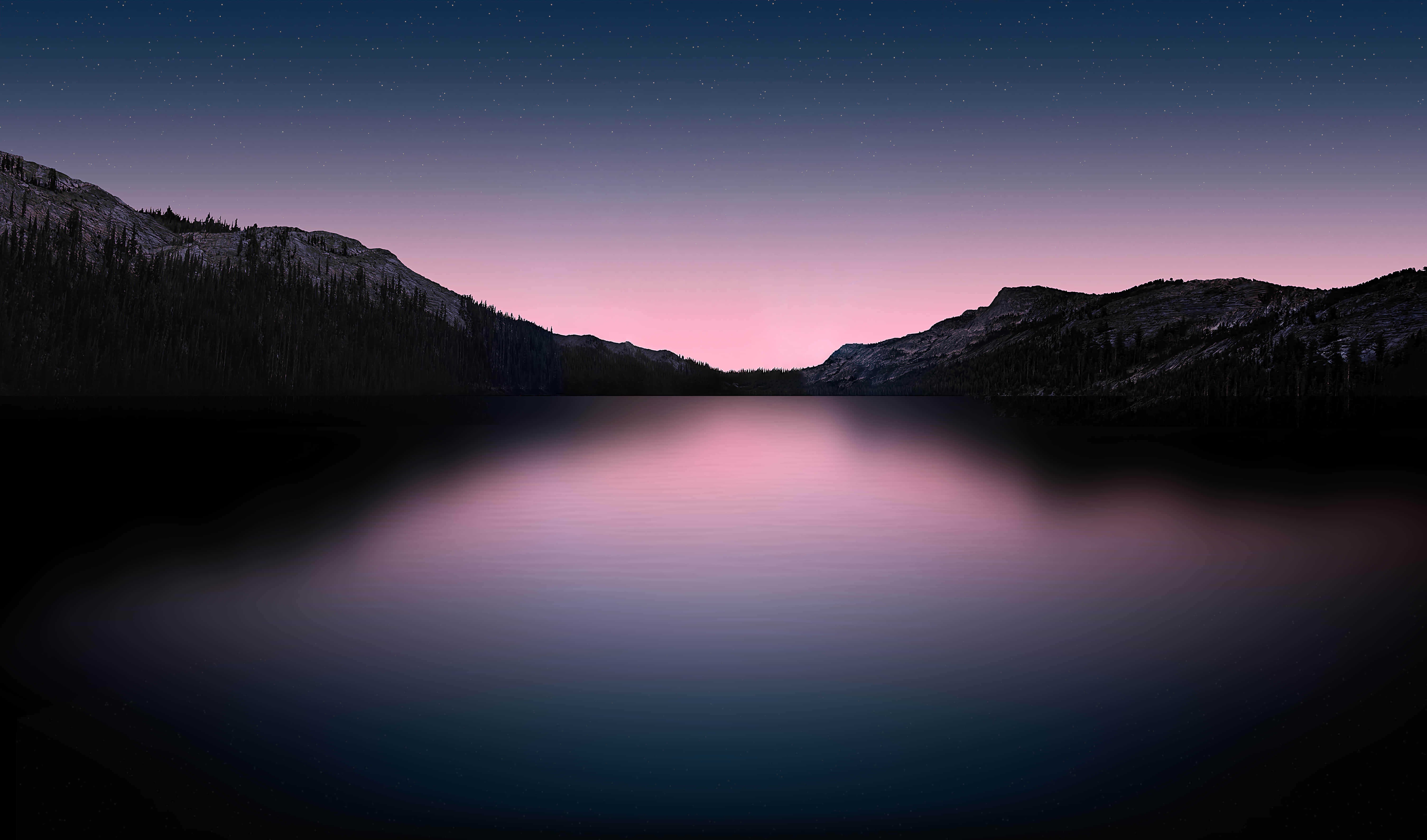 Apple Desktop, Red Apple Logo, twilight sky, 5K Desktop Wallpaper
