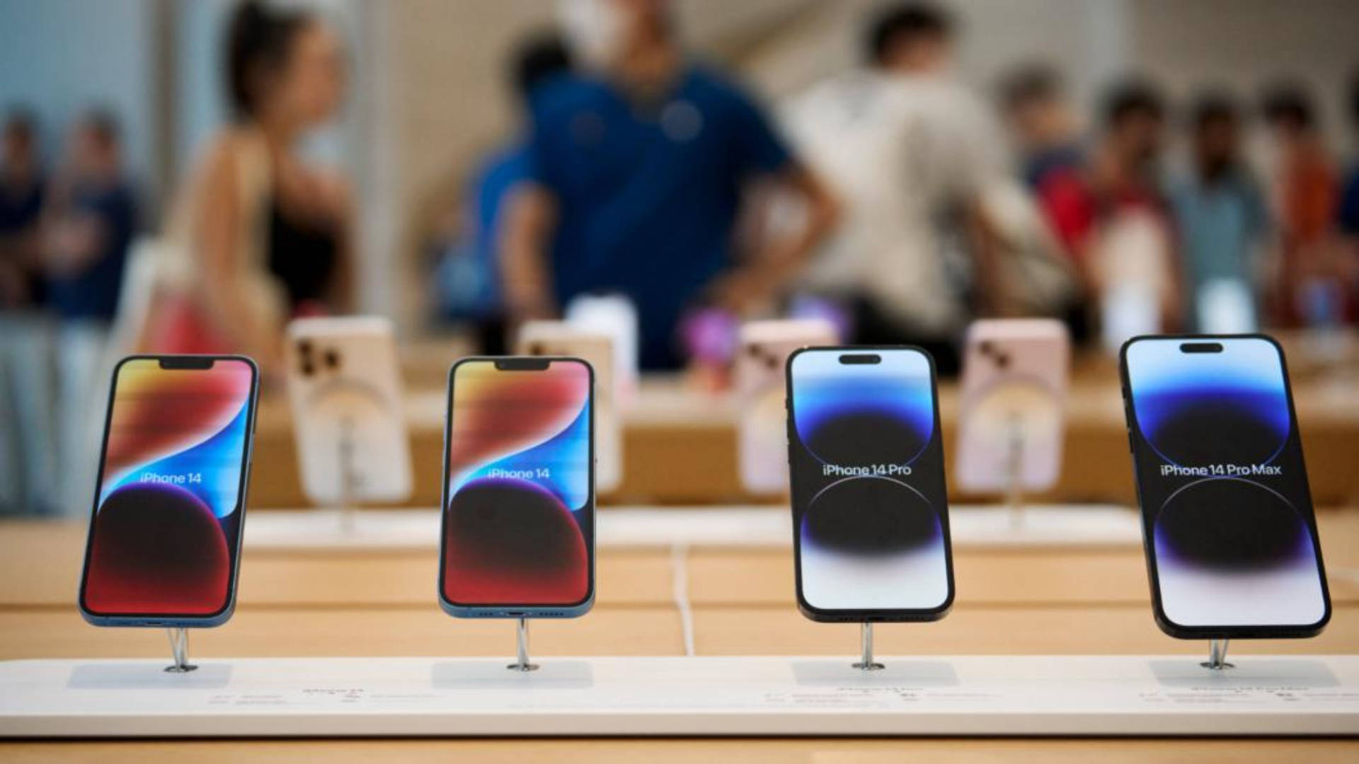 iOS 14, iPhone 14, retail store, Full HD Desktop Wallpaper