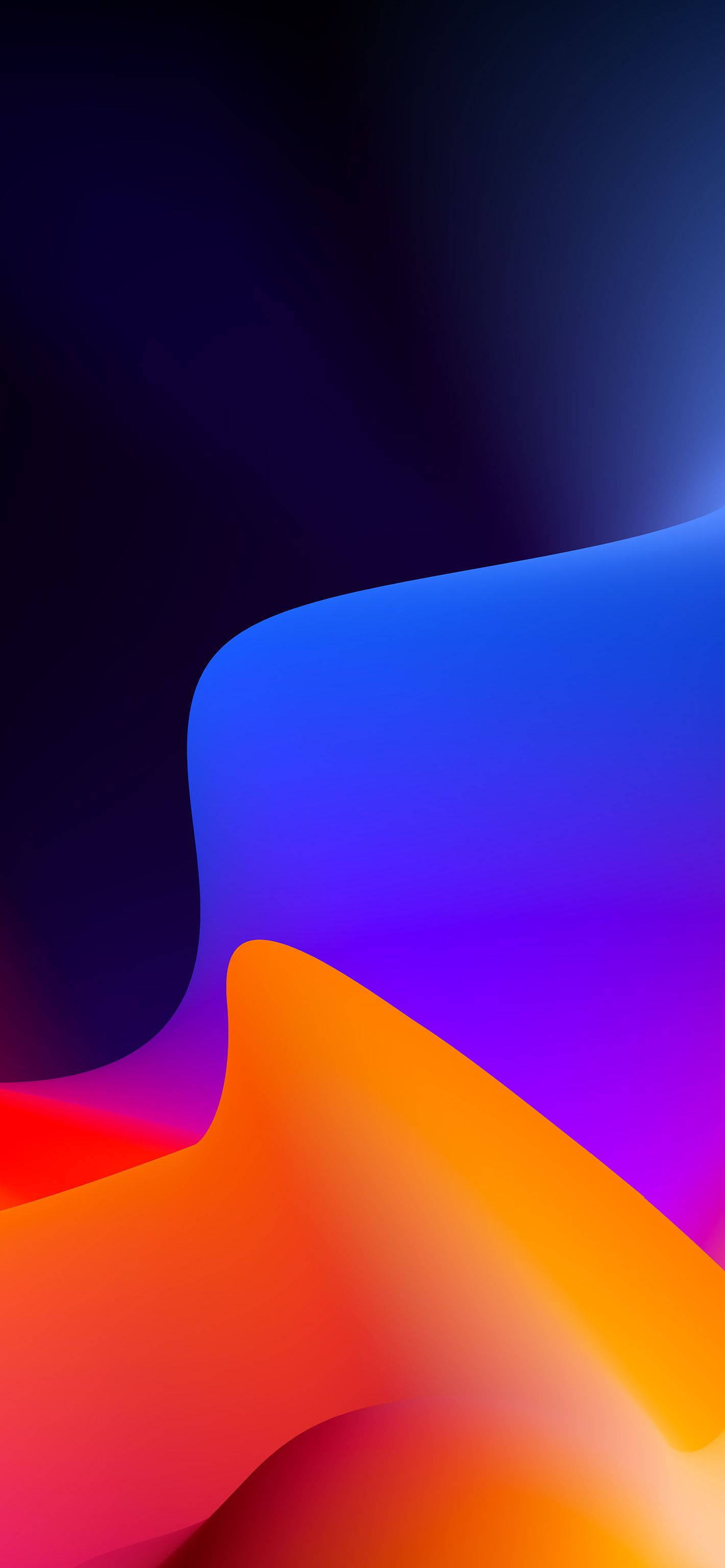 Apple iPhone Default, neon blue, orange, 2K Phone Wallpaper