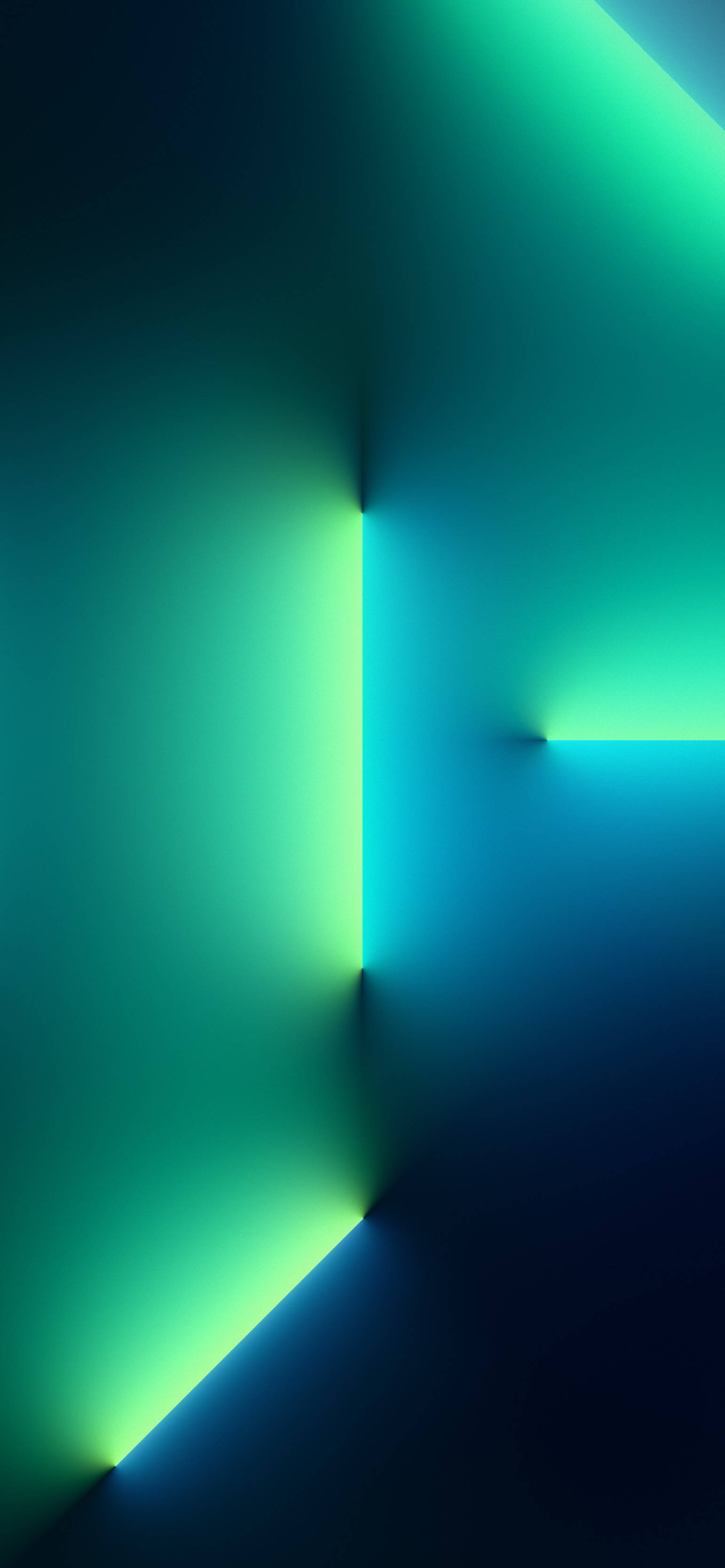 Apple iPhone Default, teal green, light beams, 2K Phone Wallpaper