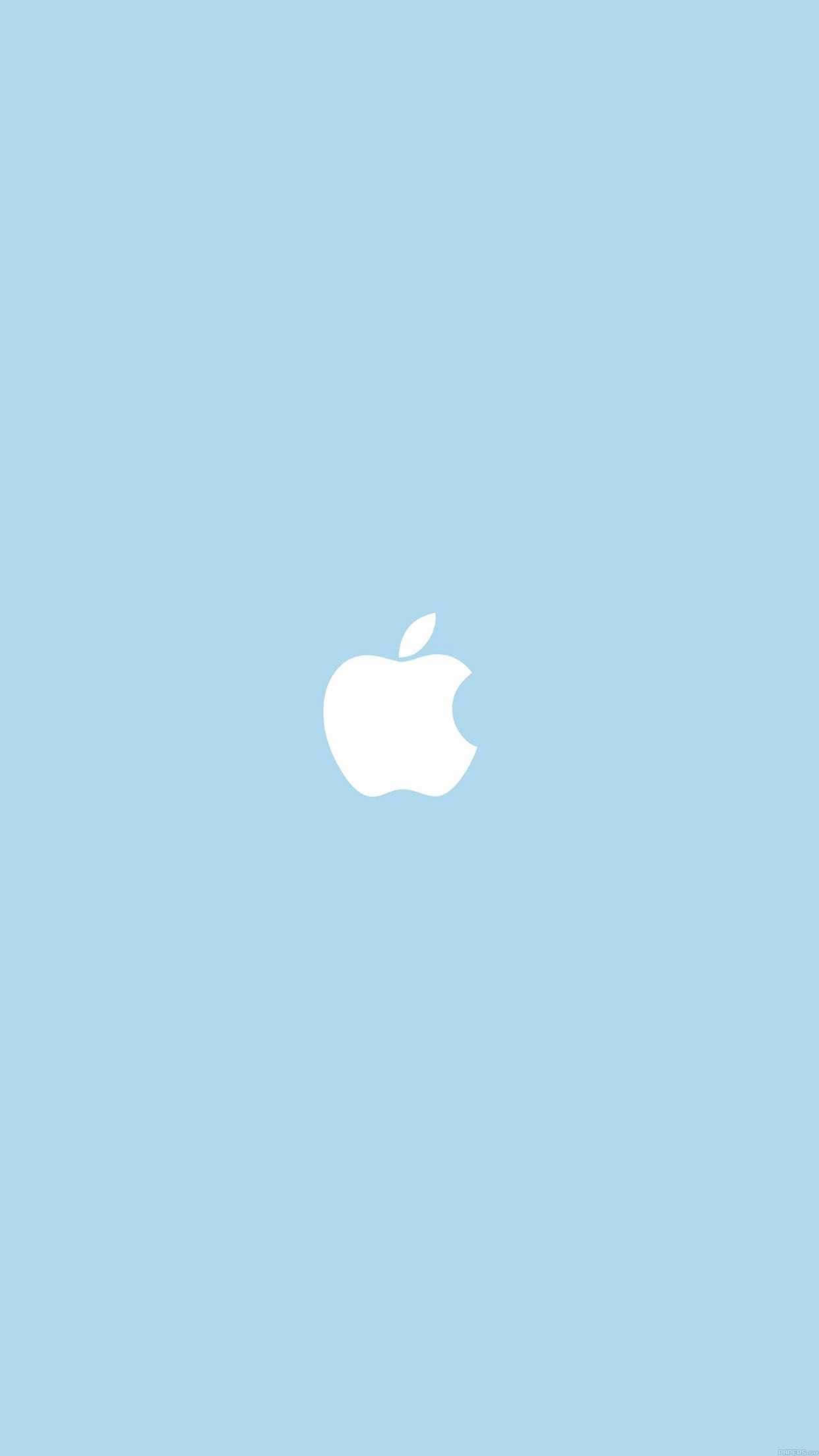 Apple logo, white, light blue, Full HD Phone Wallpaper