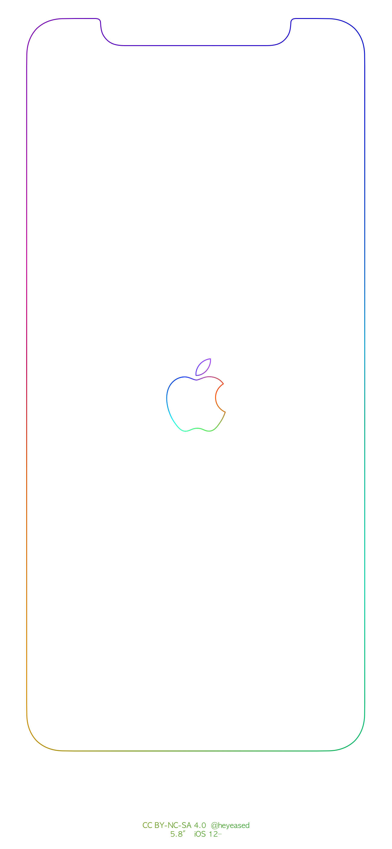 iPhone, Apple logo, rainbow-outlined, 2K Phone Wallpaper
