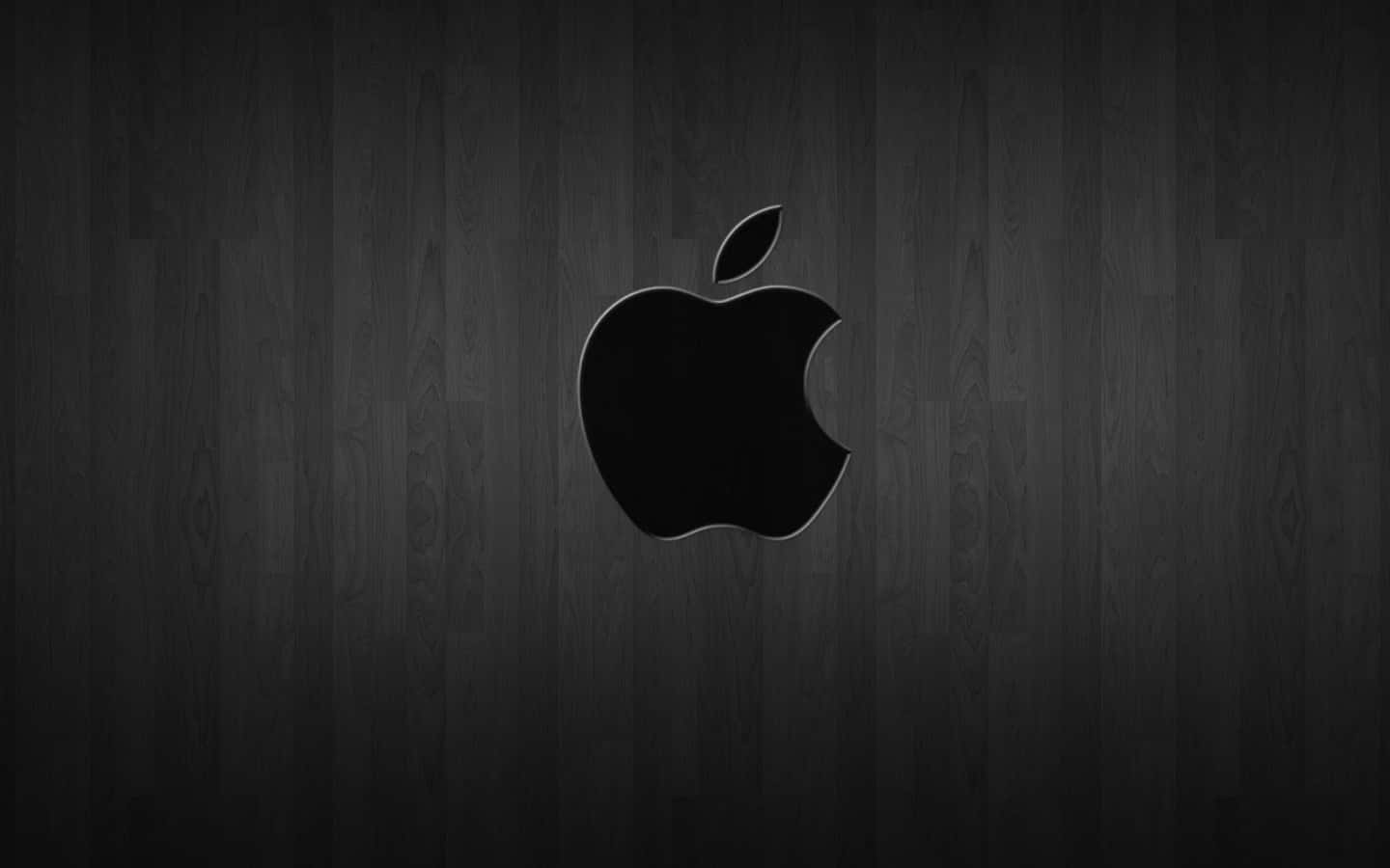 Apple logo, black, dark wooden plank, HD Desktop Wallpaper
