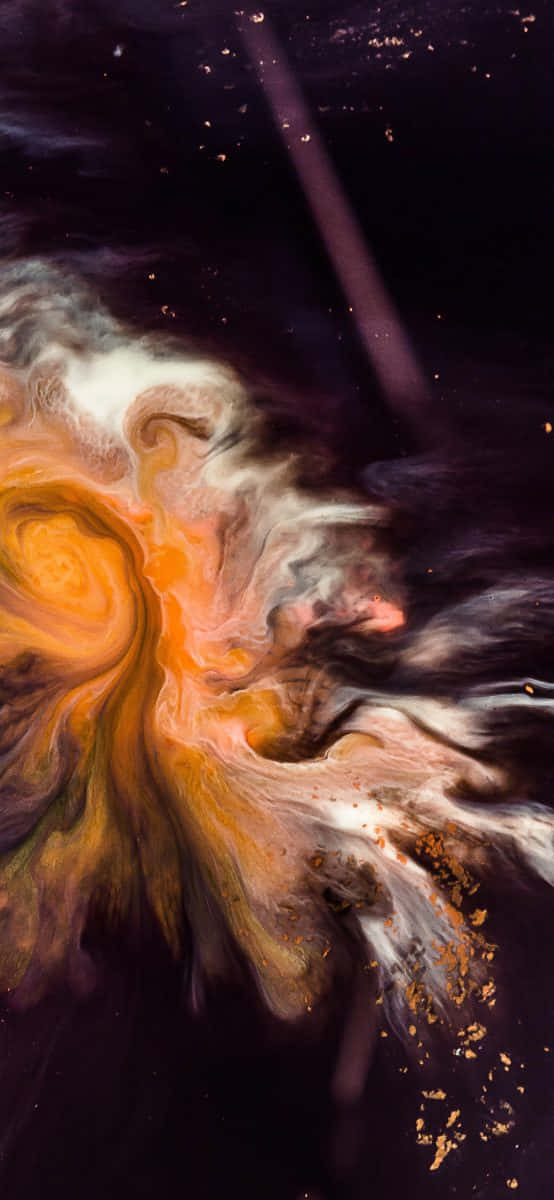 Apple iPhone X, supernova explosion, orange, SD Phone Wallpaper