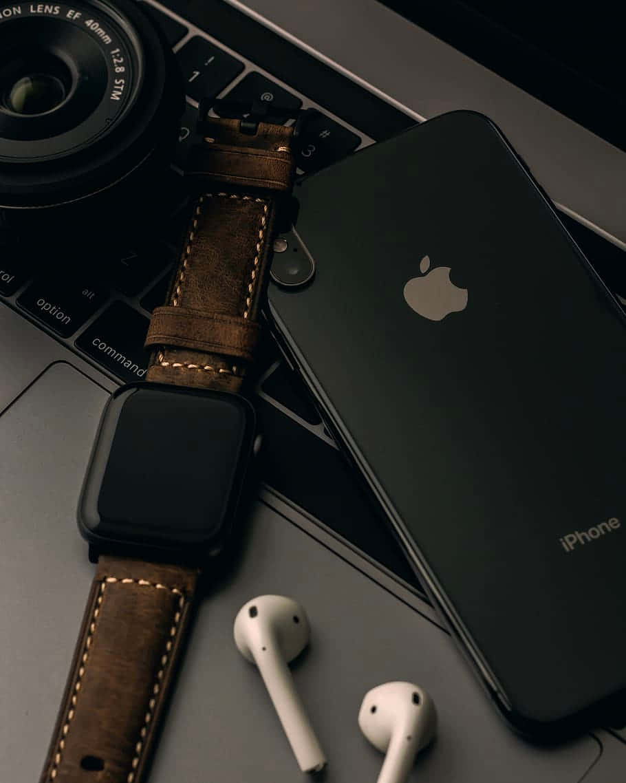 Apple iPhone X, Airpods, Apple Watch, SD Phone Wallpaper