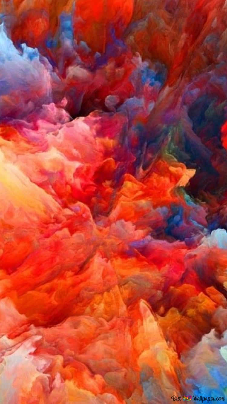 Apple iPhone X, acrylic paint, fiery red orange, HD Phone Wallpaper